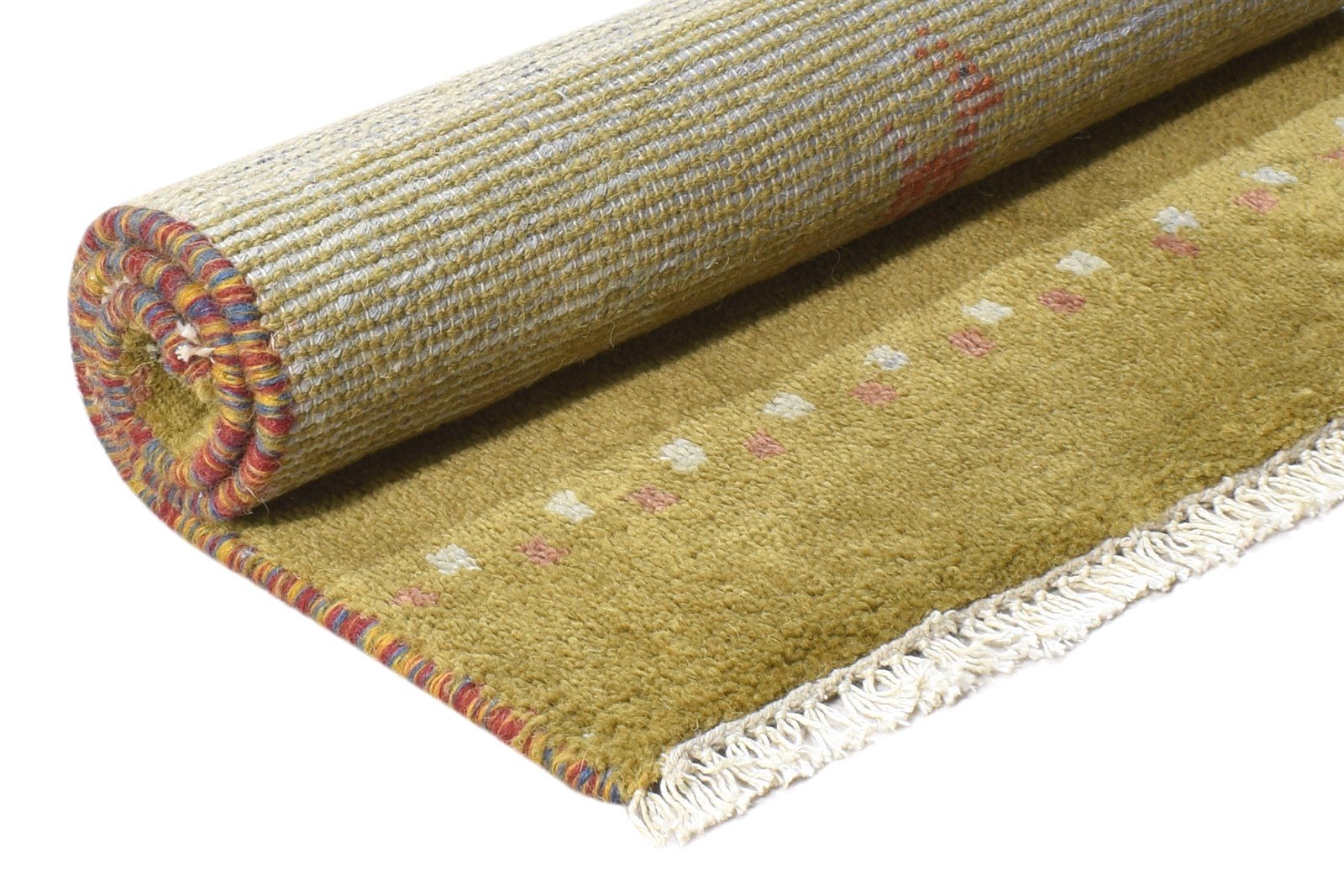 Hand Knotted Green Wool Rug 2' X 3' Tribal Gabbeh Southwestern Small Carpet 7864809422997