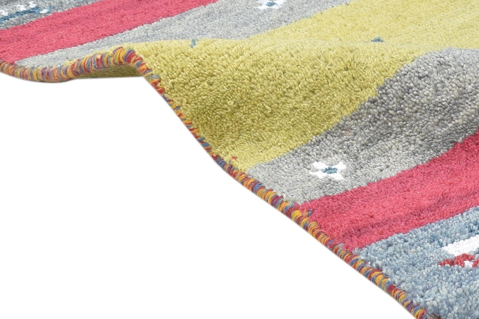 Hand Knotted Green Wool Rug 2' X 3' Tribal Gabbeh Southwestern Small Carpet 7864510447765
