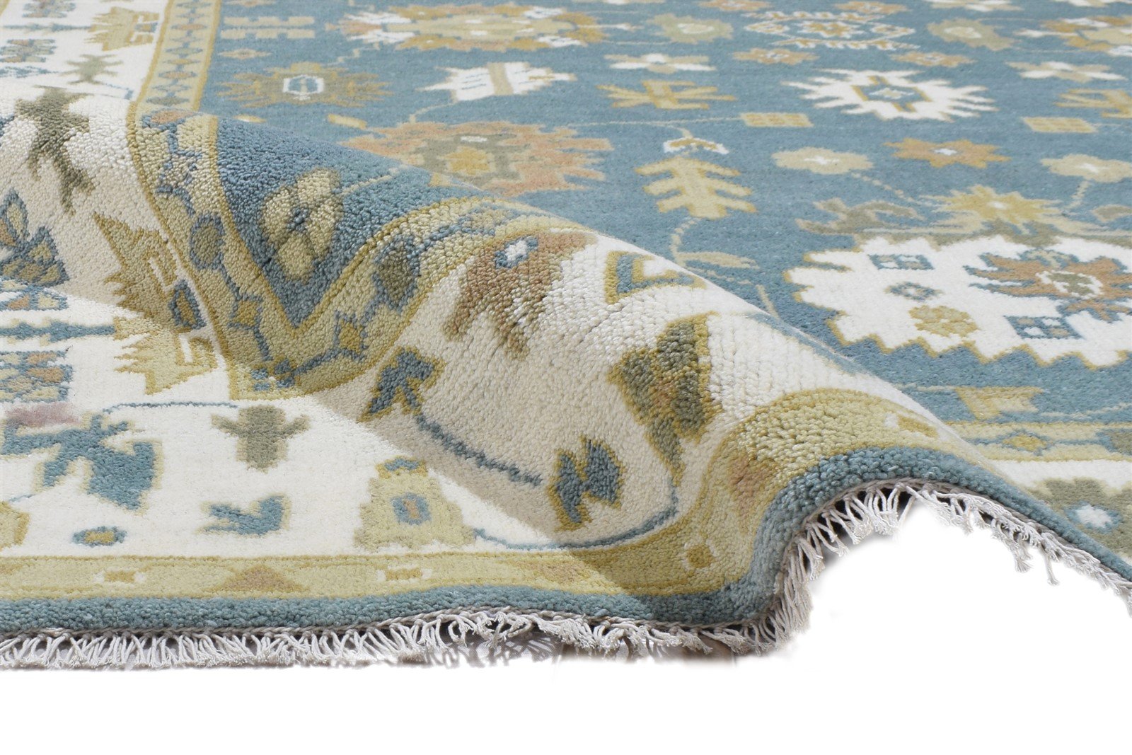 Hand Knotted Green Wool Rug 6' X 9' Persien Oushak Oriental Large Carpet 7864322719893