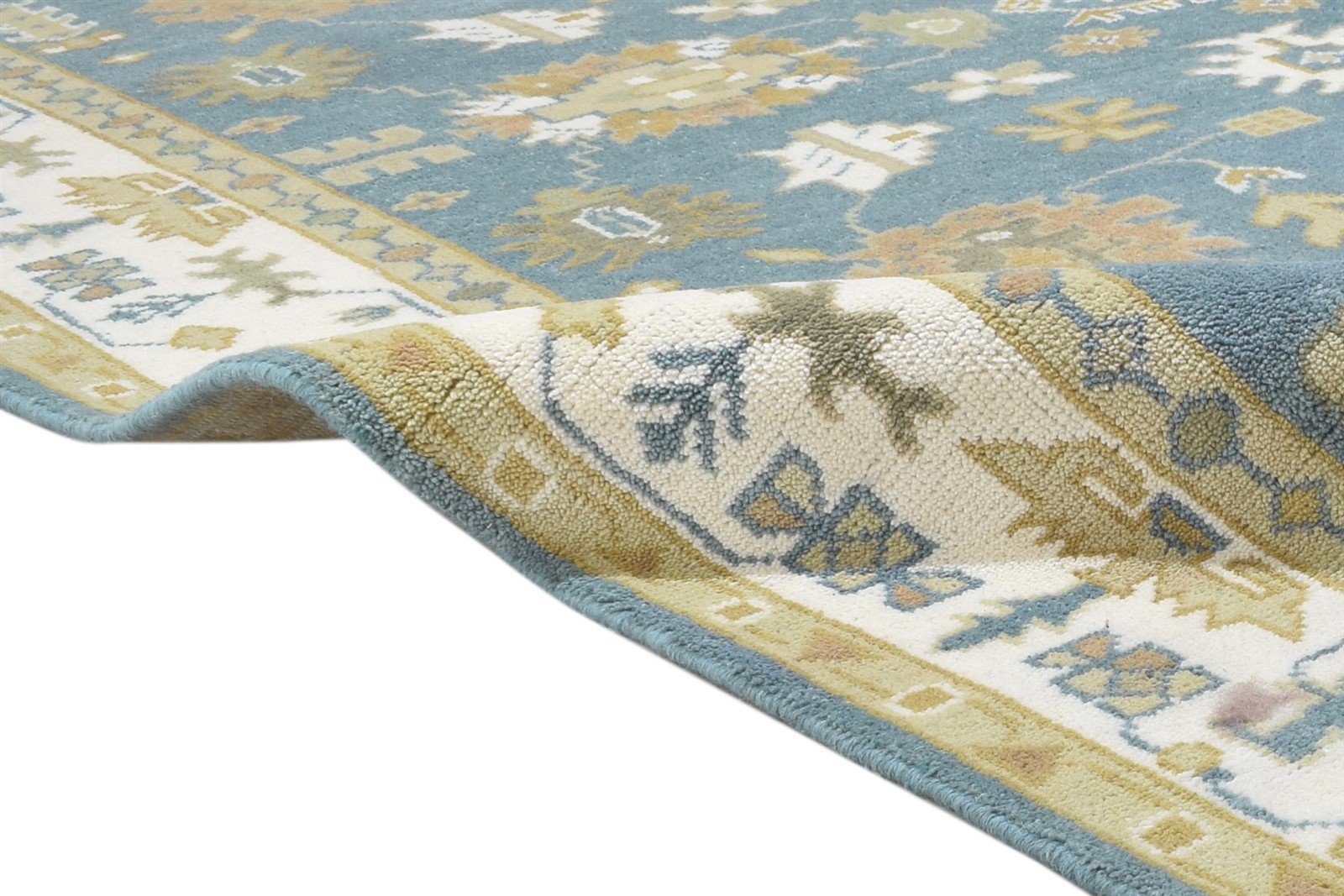 Hand Knotted Green Wool Rug 6' X 9' Persien Oushak Oriental Large Carpet 7864322719893