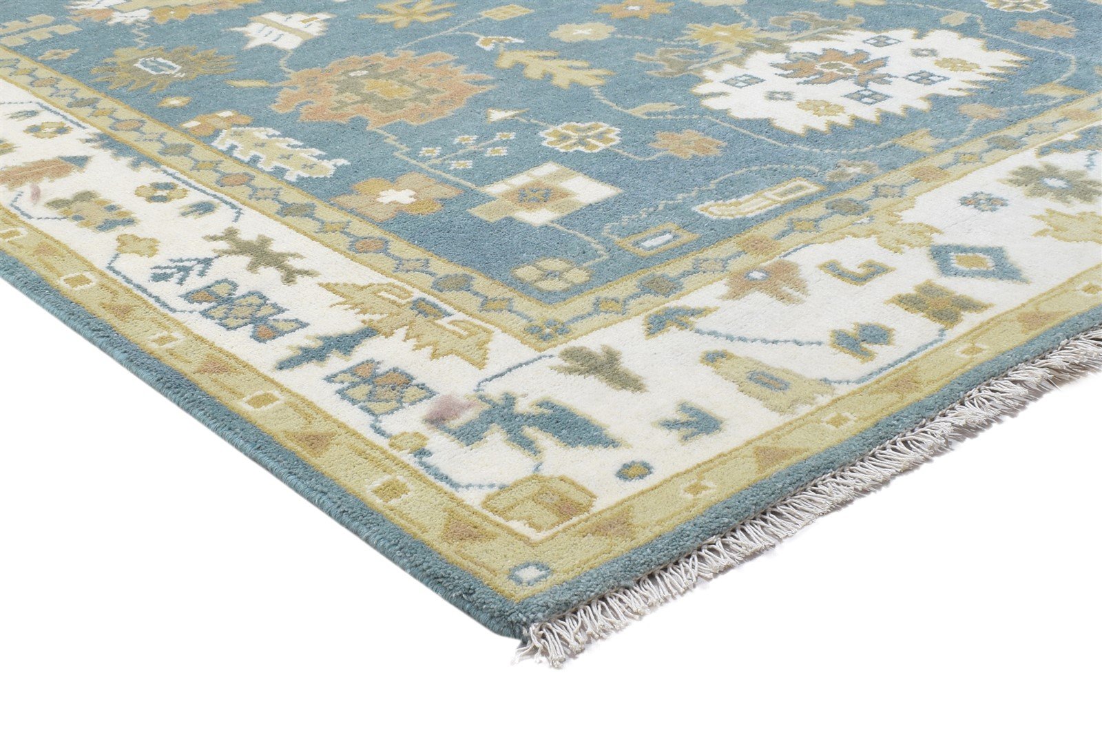 Hand Knotted Green Wool Rug 6' X 9' Persien Oushak Oriental Large Carpet 7864322719893