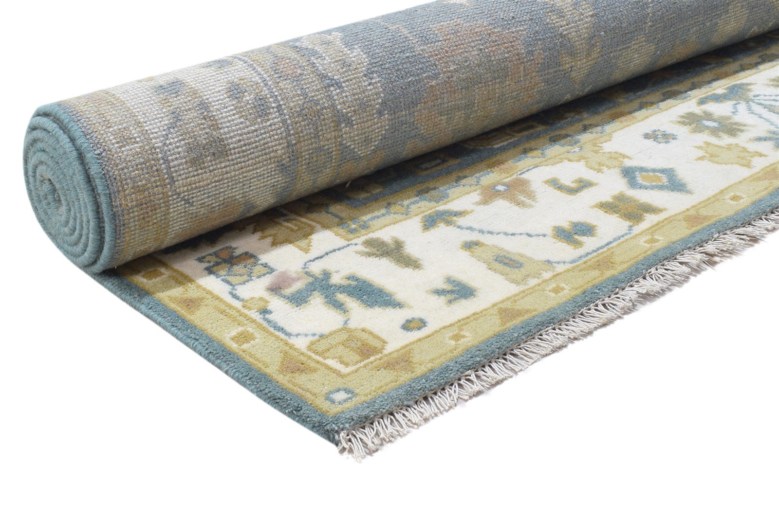 Hand Knotted Green Wool Rug 6' X 9' Persien Oushak Oriental Large Carpet 7864322719893
