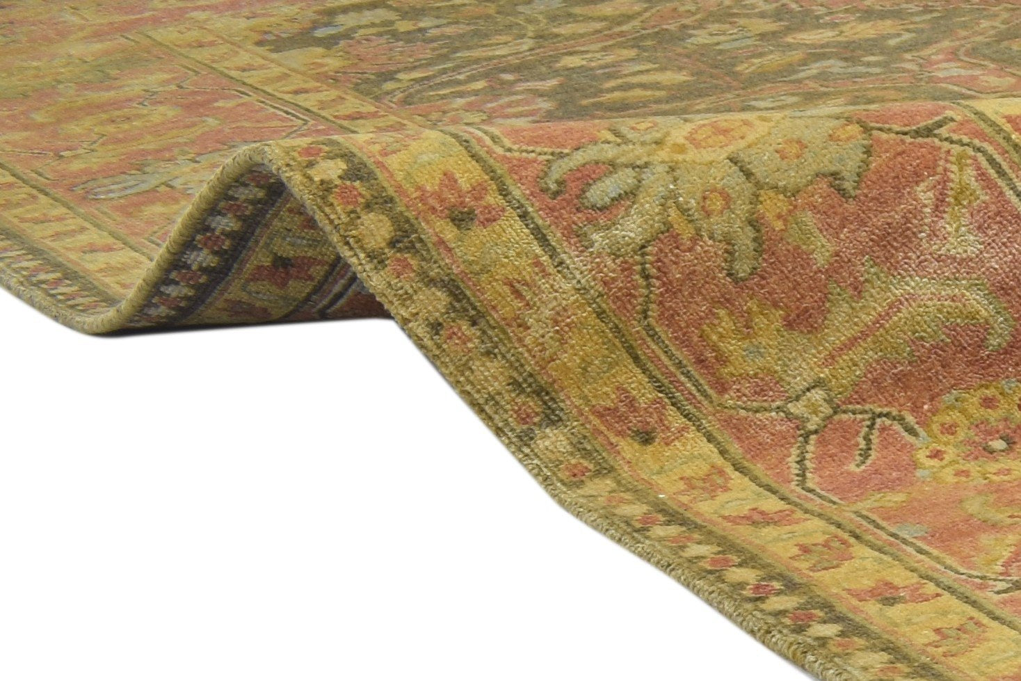 Hand Knotted Green Wool Rug 8' X 10' Persian Mughal Oriental Large Carpet 7864219271317
