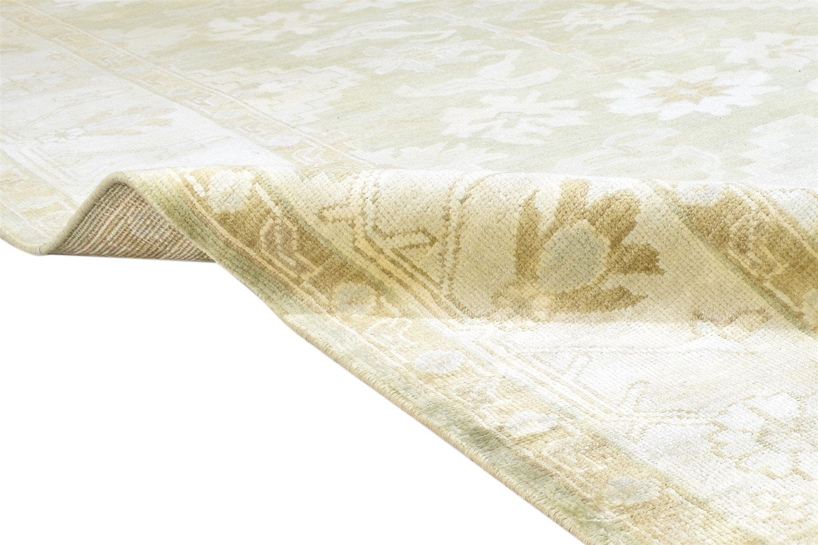 Hand Knotted Green Wool Rug 8' X 10' Persian Oushak Oriental Large Carpet 7865009635477