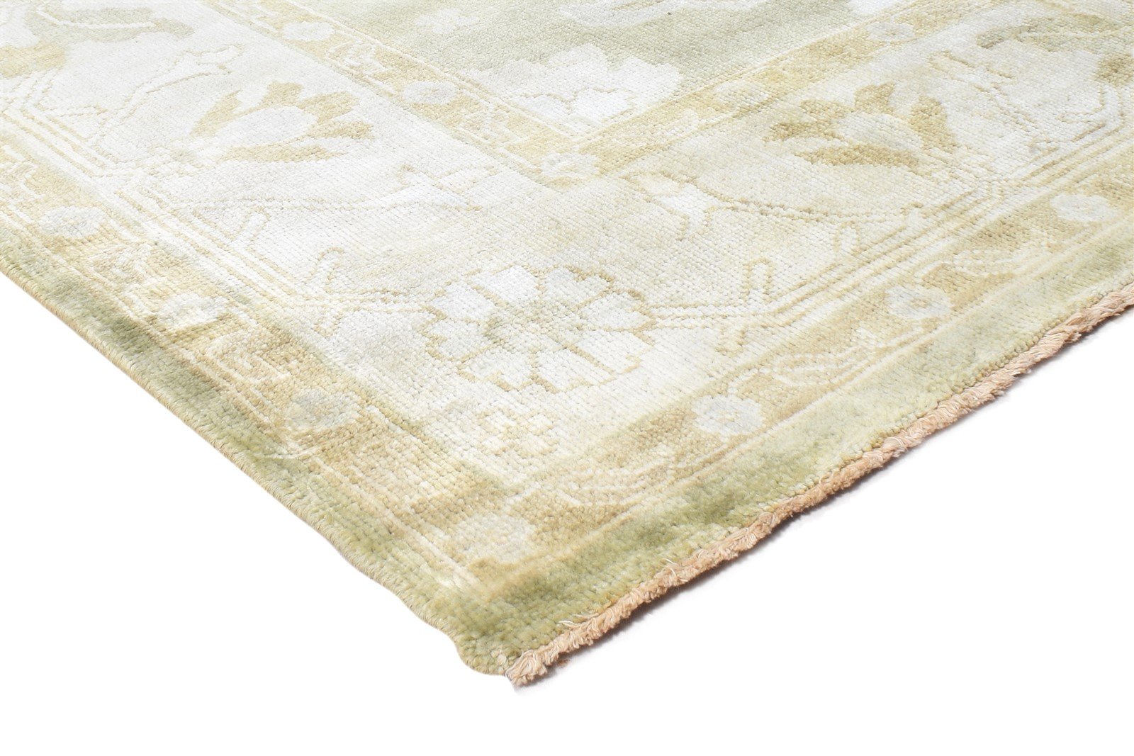Hand Knotted Green Wool Rug 8' X 10' Persian Oushak Oriental Large Carpet 7865009635477