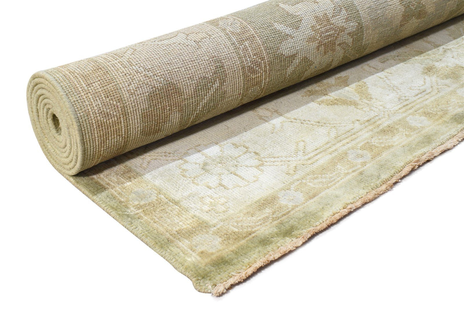 Hand Knotted Green Wool Rug 8' X 10' Persian Oushak Oriental Large Carpet 7865009635477