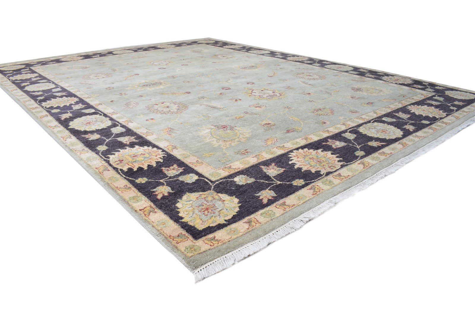 Sibylla Hand Knotted Green Wool Rug 8' X 10' Persian Oushak Oriental 7864607178901