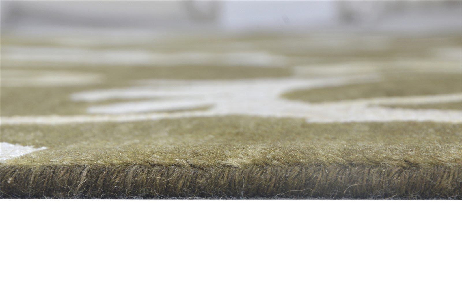 Hand Knotted Green Wool / Silk Rug 6X9 Modern French Floral Room Size Carpet 7865096863893