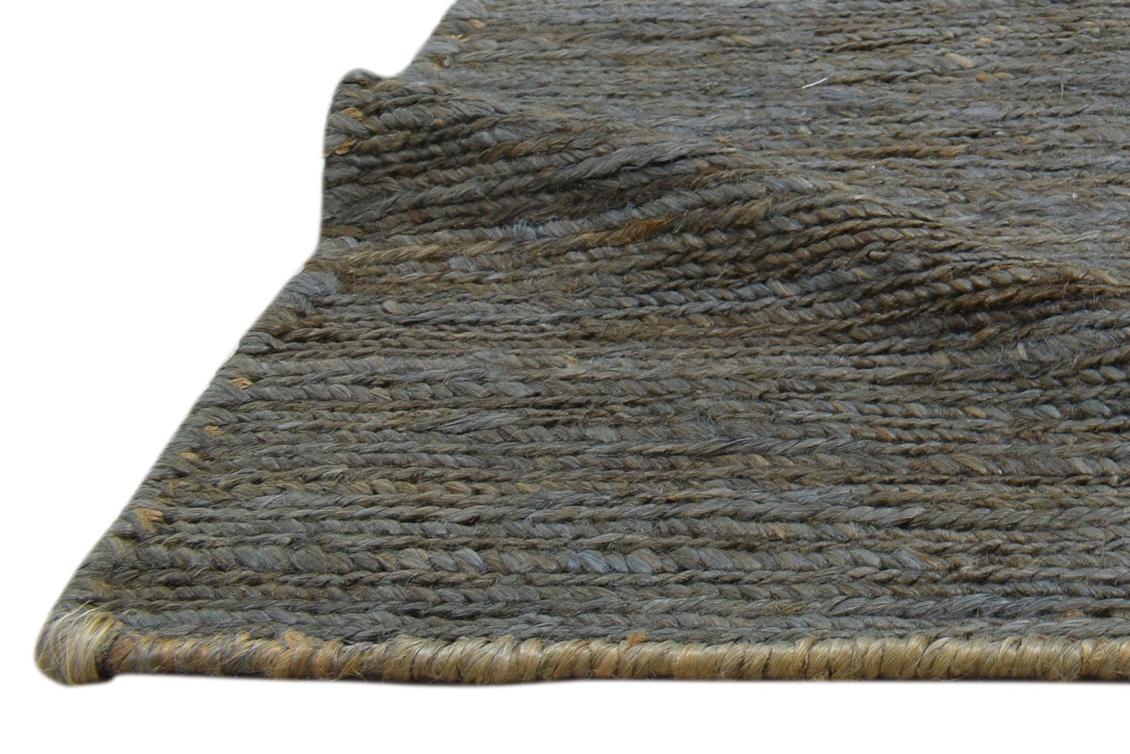 Hand Knotted Grey Jute Rug 2' X 3' Modern Scandinavian Solid Small Carpet 7860702937237