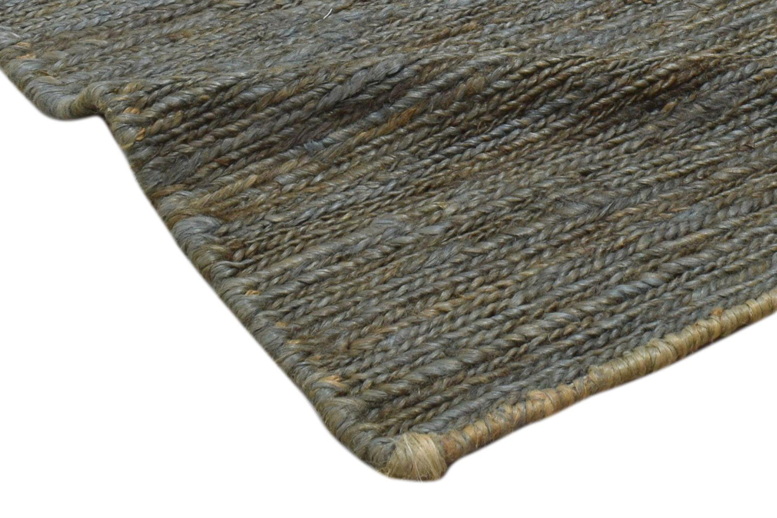 Hand Knotted Grey Jute Rug 2' X 3' Modern Scandinavian Solid Small Carpet 7860702937237