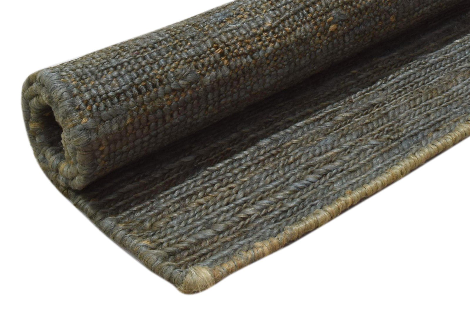 Hand Knotted Grey Jute Rug 2' X 3' Modern Scandinavian Solid Small Carpet 7860702937237