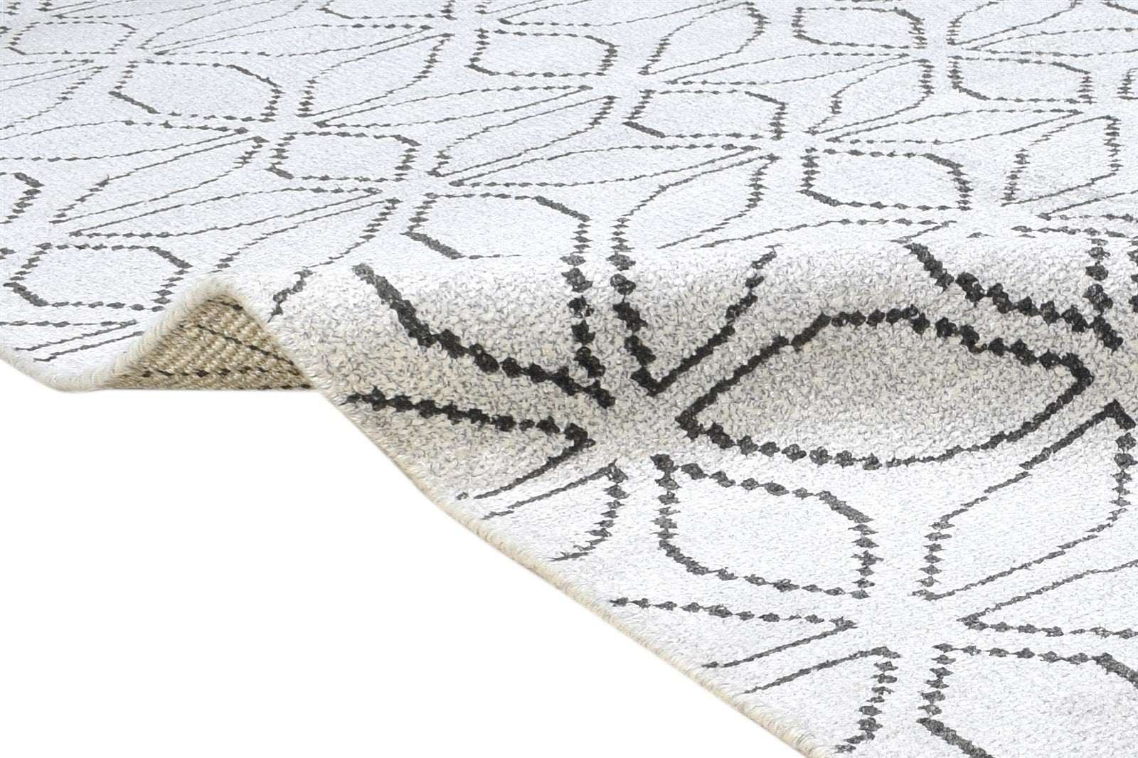 Lanny Hand Knotted Grey Silk Rug 5' X 7' Modern Scandinavian Trellis 7864414011541