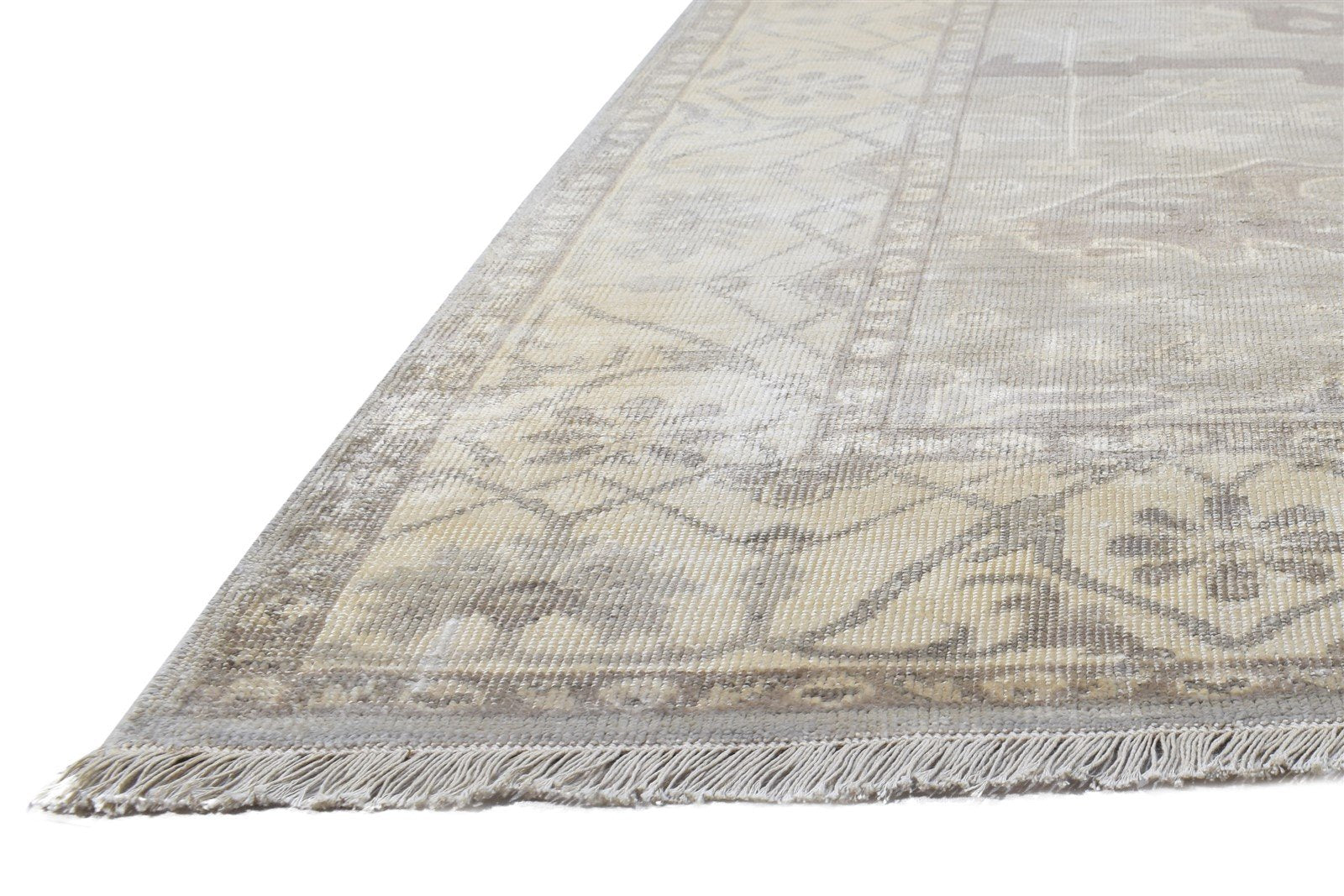 Hand Knotted Grey Silk Rug 6' X 8' Persian Oushak Oriental Room Size Carpet 7864800739477