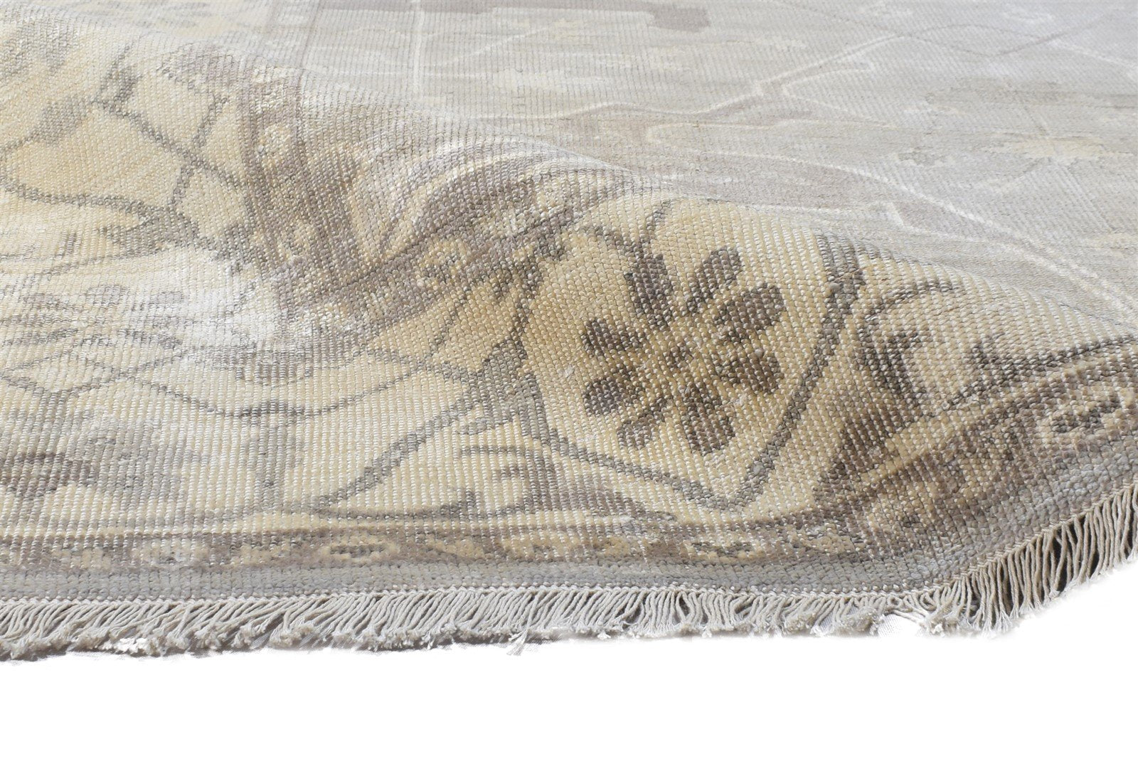 Hand Knotted Grey Silk Rug 6' X 8' Persian Oushak Oriental Room Size Carpet 7864800739477
