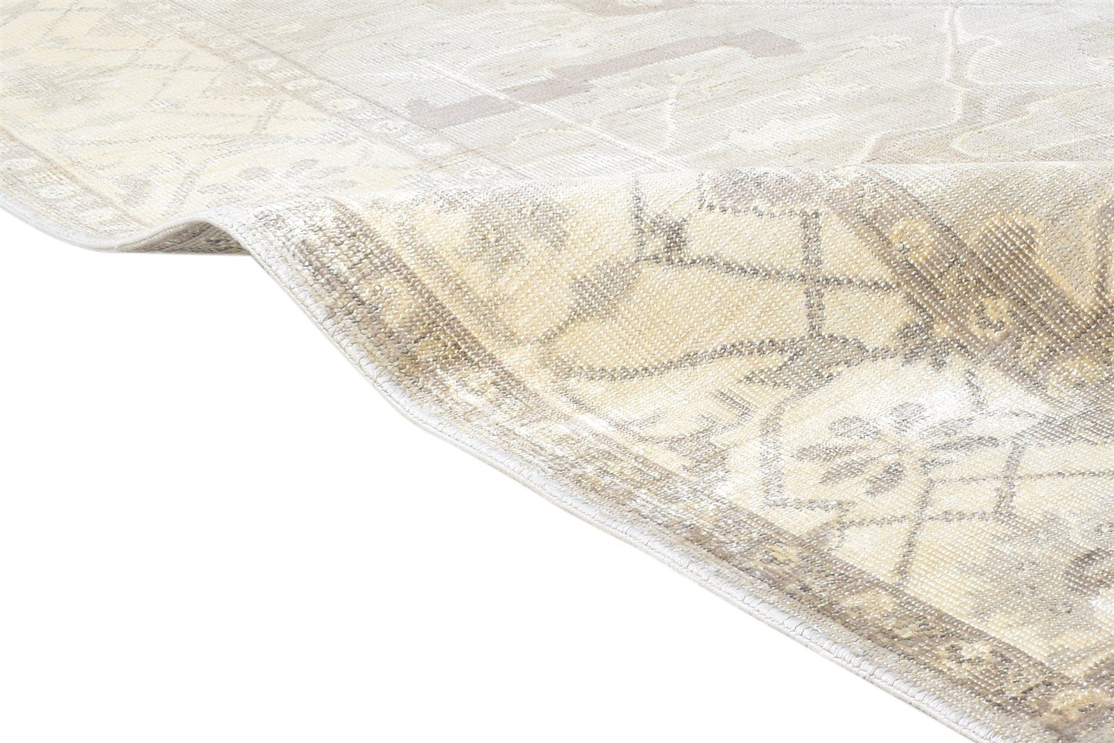 Hand Knotted Grey Silk Rug 6' X 8' Persian Oushak Oriental Room Size Carpet 7864800739477