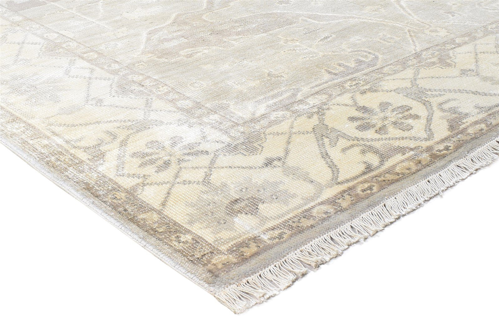 Hand Knotted Grey Silk Rug 6' X 8' Persian Oushak Oriental Room Size Carpet 7864800739477