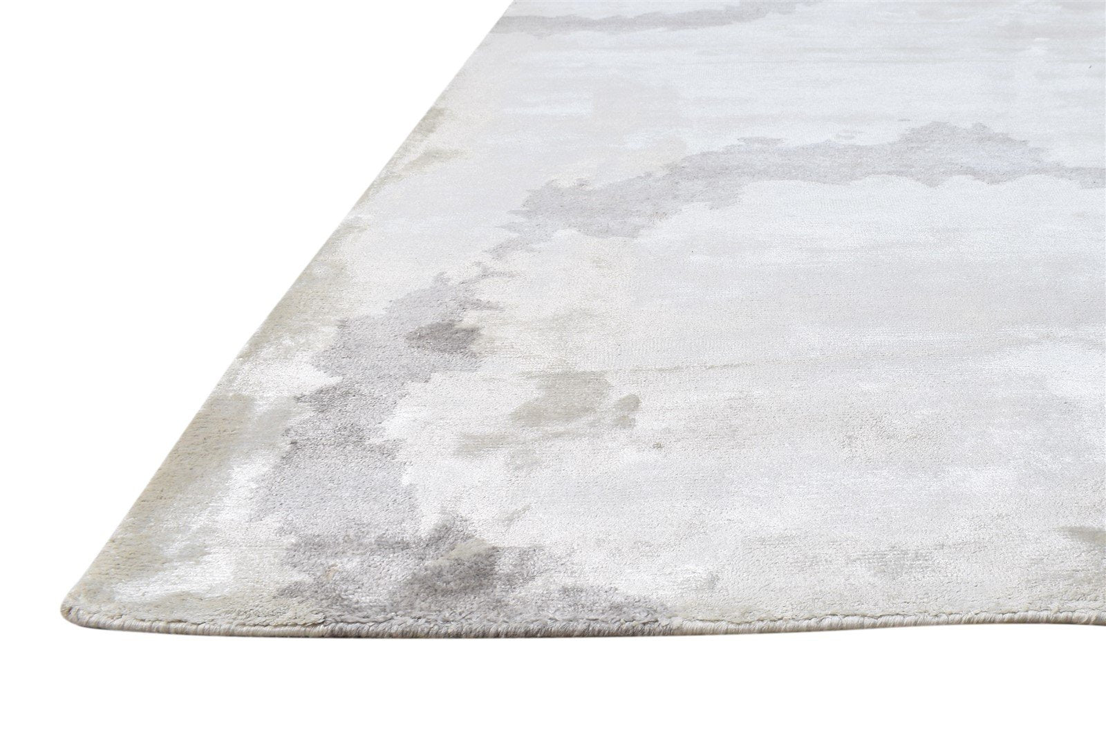 Hand Knotted Grey Silk Rug 6X9 Modern Scandinavian Abstract Room Size Carpet 7865110593685