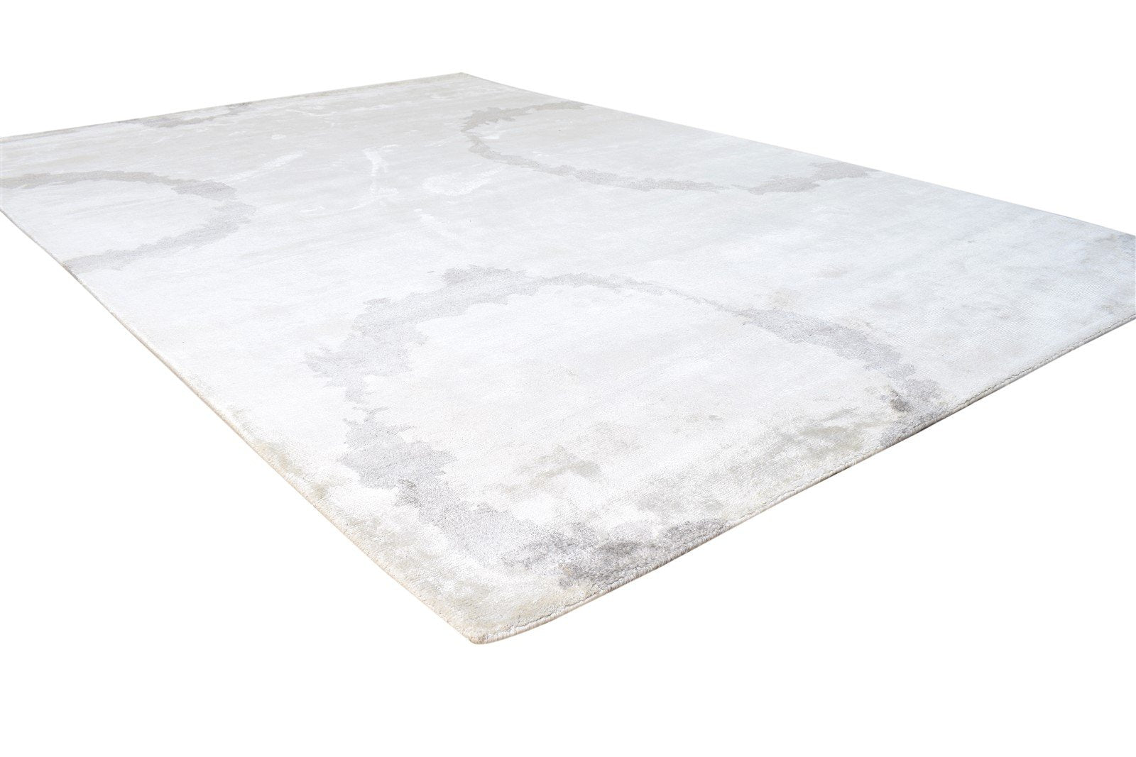 Hand Knotted Grey Silk Rug 6X9 Modern Scandinavian Abstract Room Size Carpet 7865110593685