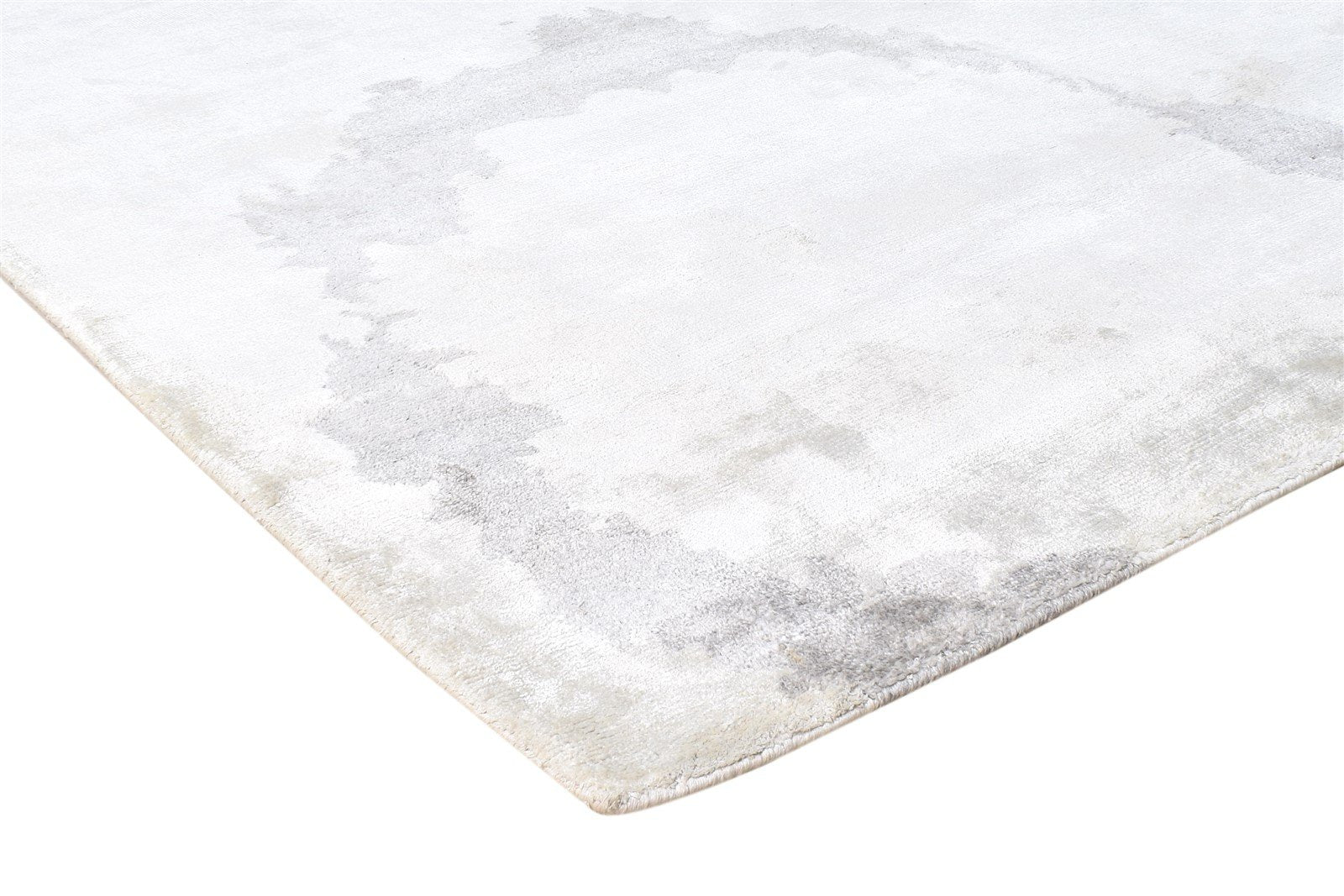 Hand Knotted Grey Silk Rug 6X9 Modern Scandinavian Abstract Room Size Carpet 7865110593685