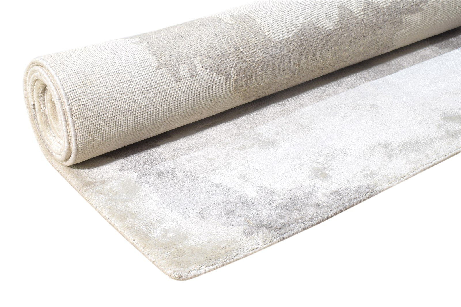 Hand Knotted Grey Silk Rug 6X9 Modern Scandinavian Abstract Room Size Carpet 7865110593685