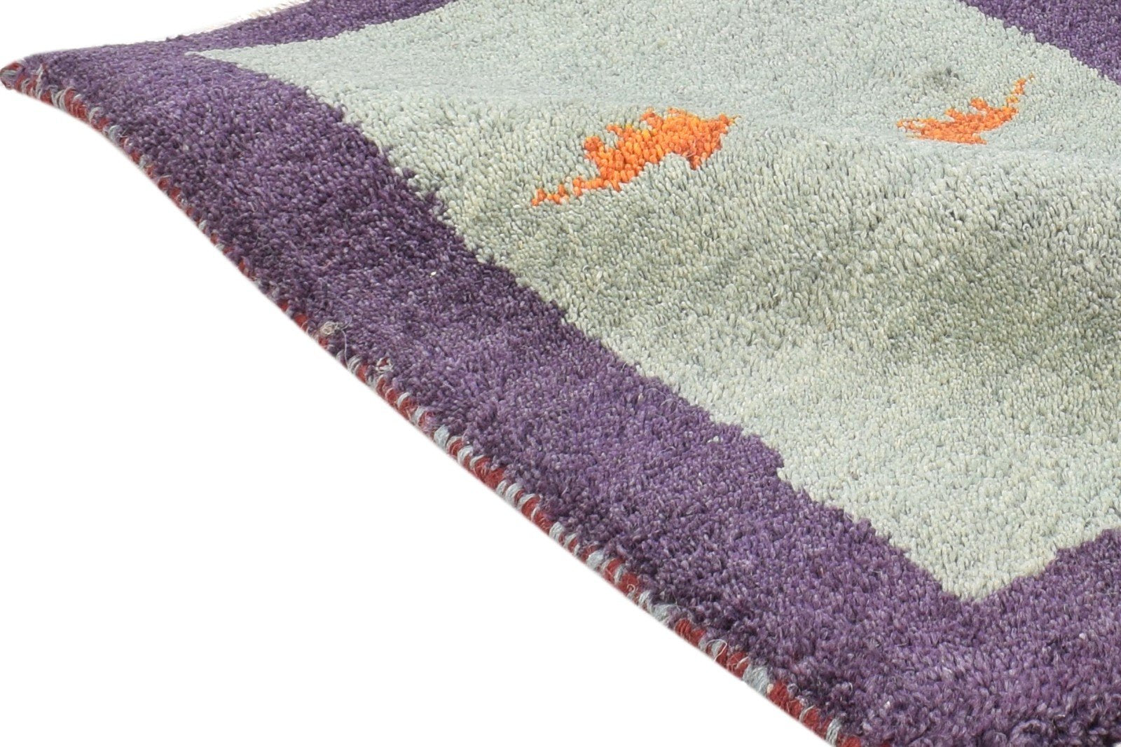 Hand Knotted Grey Wool Rug 1' X 2' Southwestern American Tribal Small Carpet 7865058984085