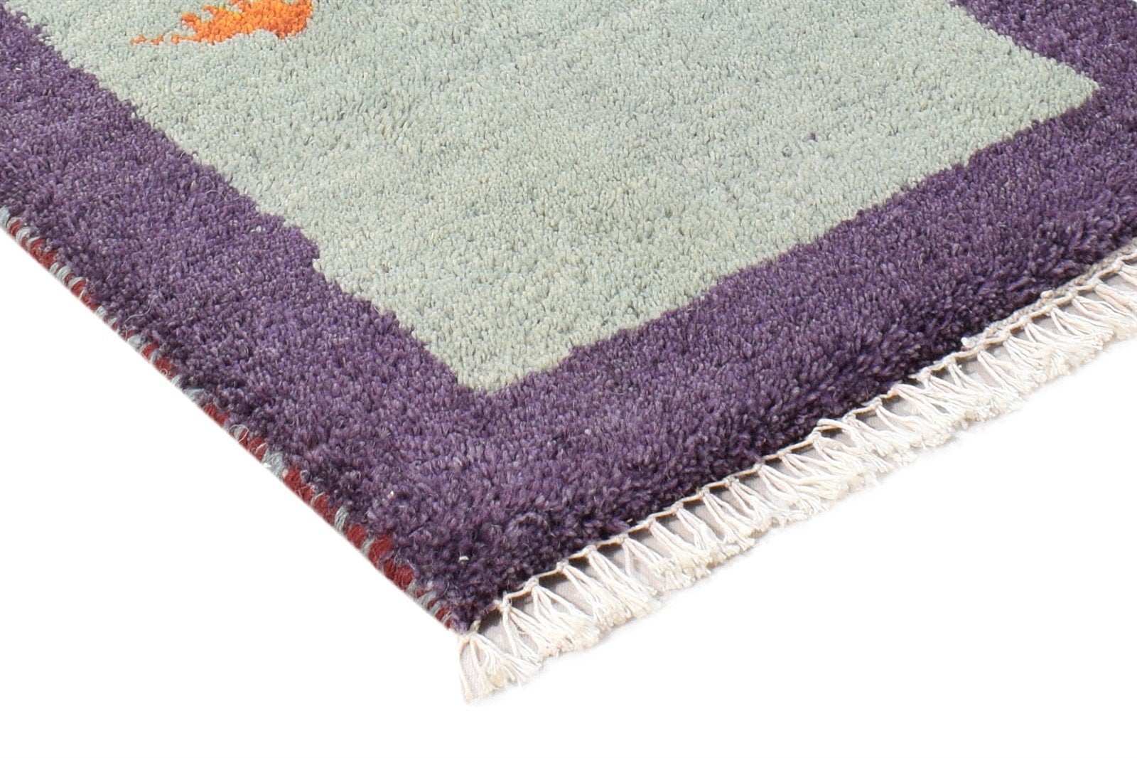 Hand Knotted Grey Wool Rug 1' X 2' Southwestern American Tribal Small Carpet 7865058984085