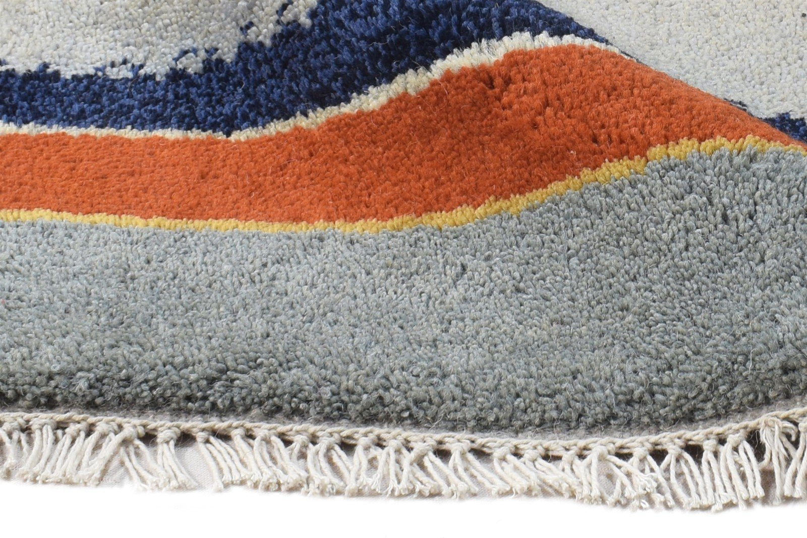 Hand Knotted Grey Wool Rug 1' X 2' Southwestern American Tribal Small Carpet 7865091162261