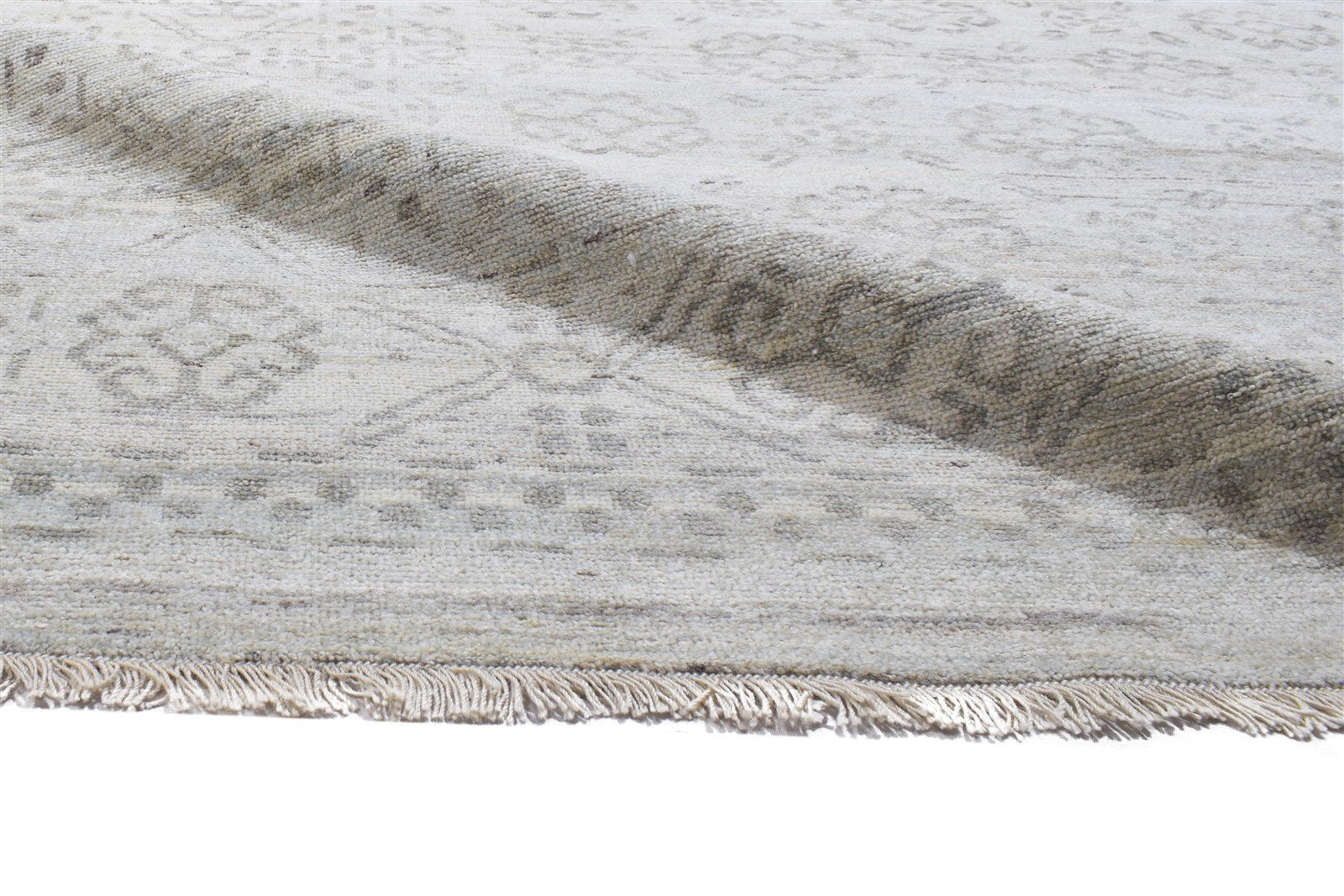 Hand Knotted Grey Wool Rug 10' X 15' Persian Bokhara Oriental Extra Large Carpet 7864105369749