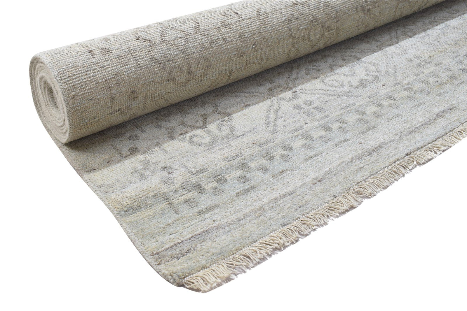 Hand Knotted Grey Wool Rug 10' X 15' Persian Bokhara Oriental Extra Large Carpet 7864105369749