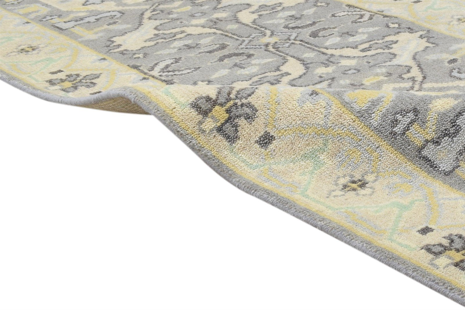 Hand Knotted Grey Wool Rug 2'6 X 10' Persian Oushak Oriental Small Runner 7864835211413