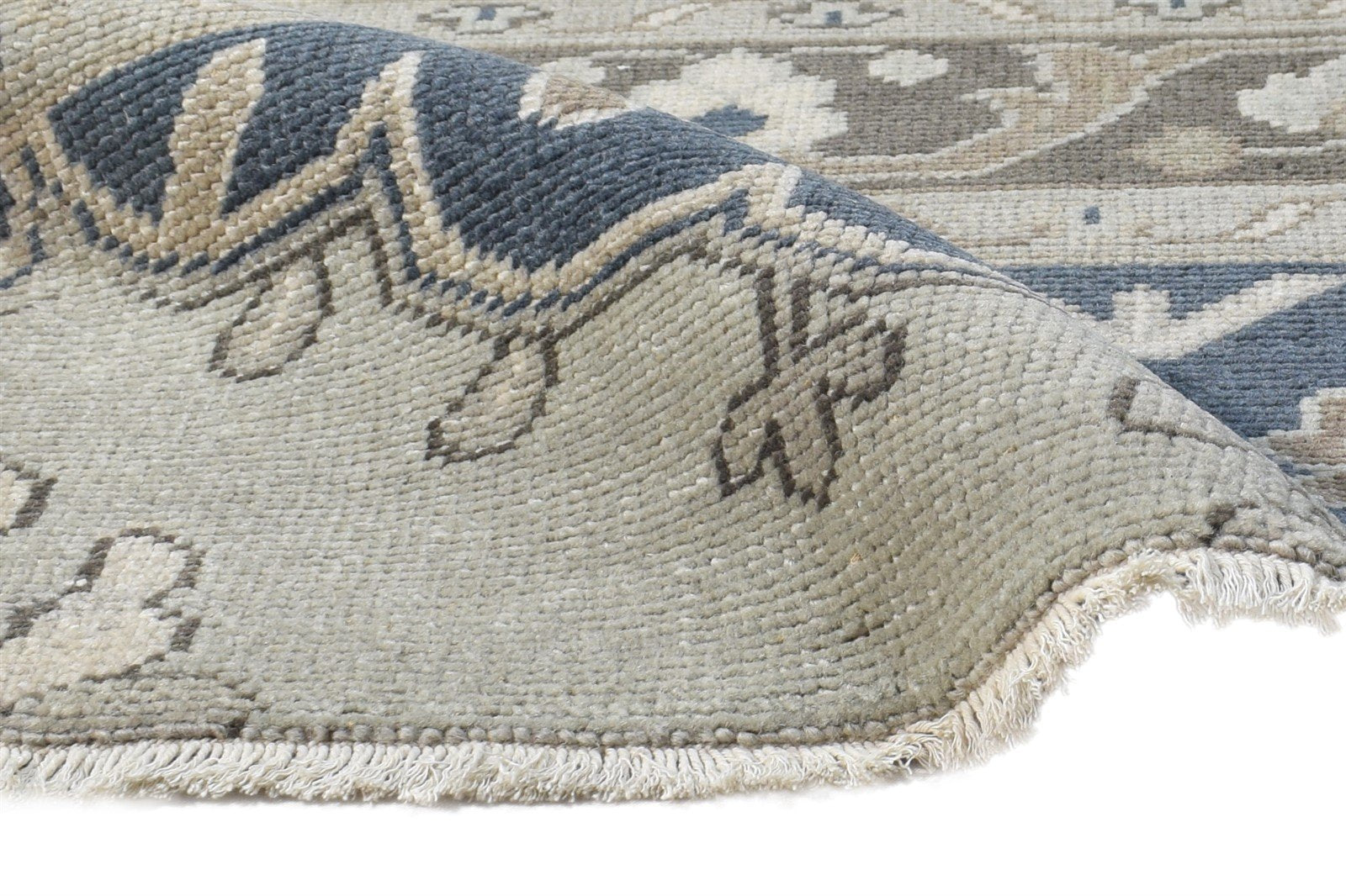 Hand Knotted Grey Wool Rug 2' X 2' Persian Mughal Oriental Small Carpet 7864925520021