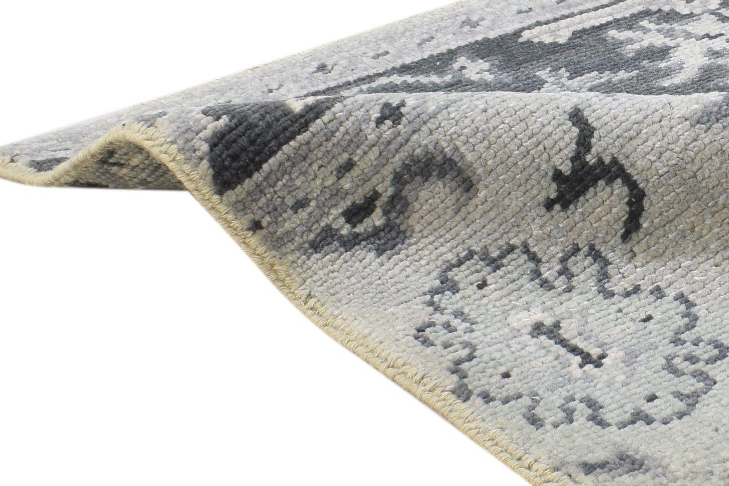 Hand Knotted Grey Wool Rug 2' X 2' Persian Oushak Oriental Small Carpet 7864848875669