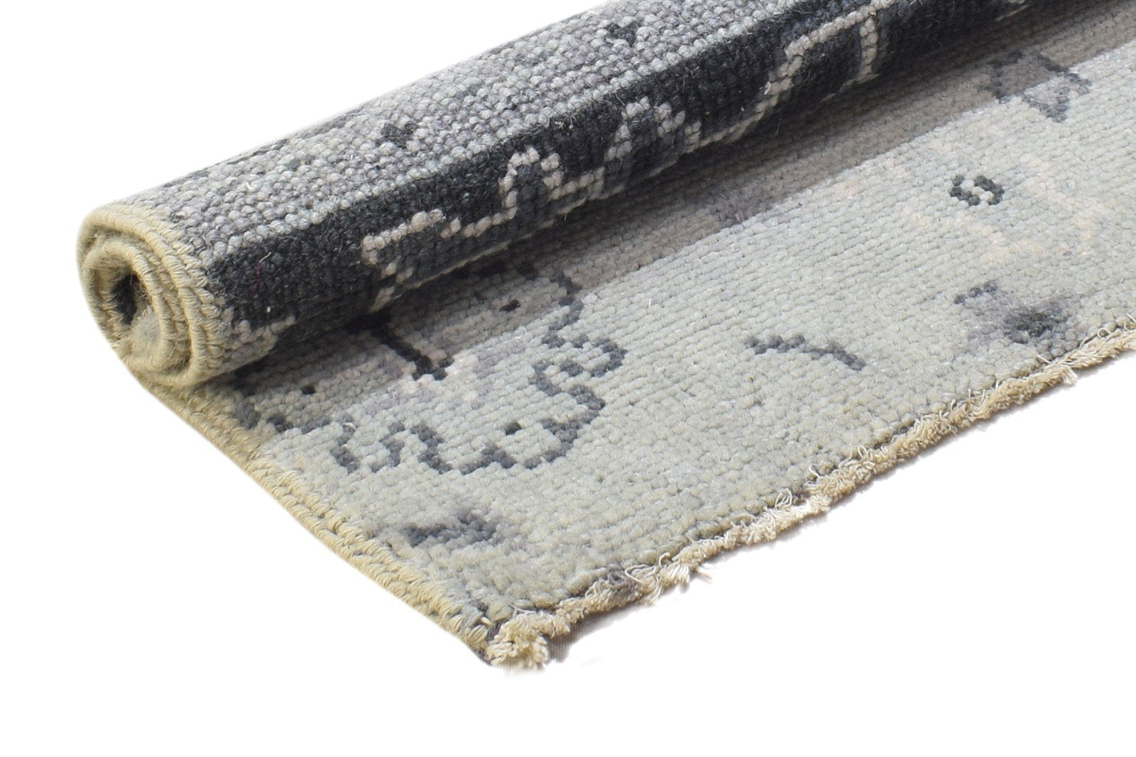 Hand Knotted Grey Wool Rug 2' X 2' Persian Oushak Oriental Small Carpet 7864848875669