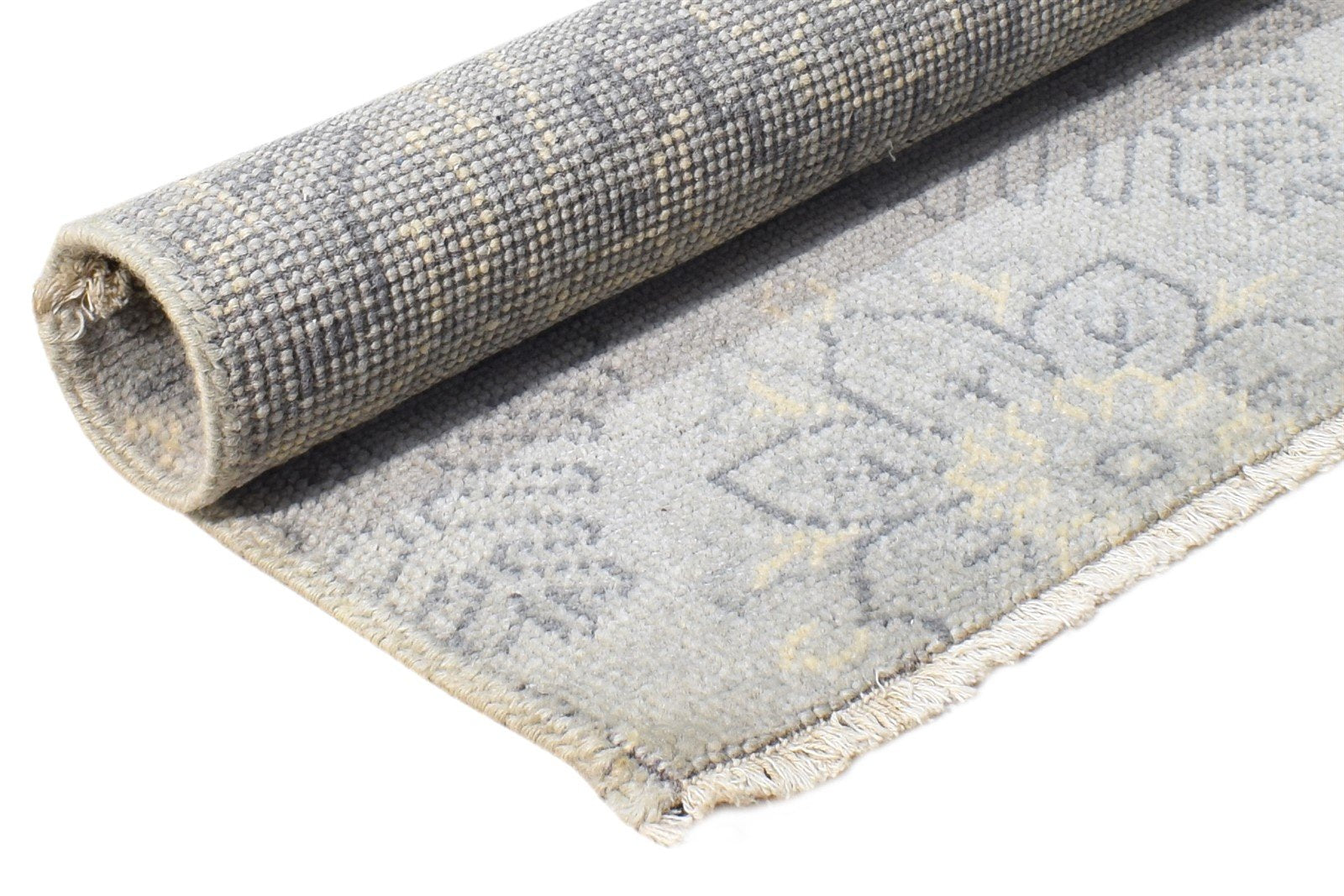 Hand Knotted Grey Wool Rug 2' X 2' Persian Oushak Oriental Small Carpet 7865151258773