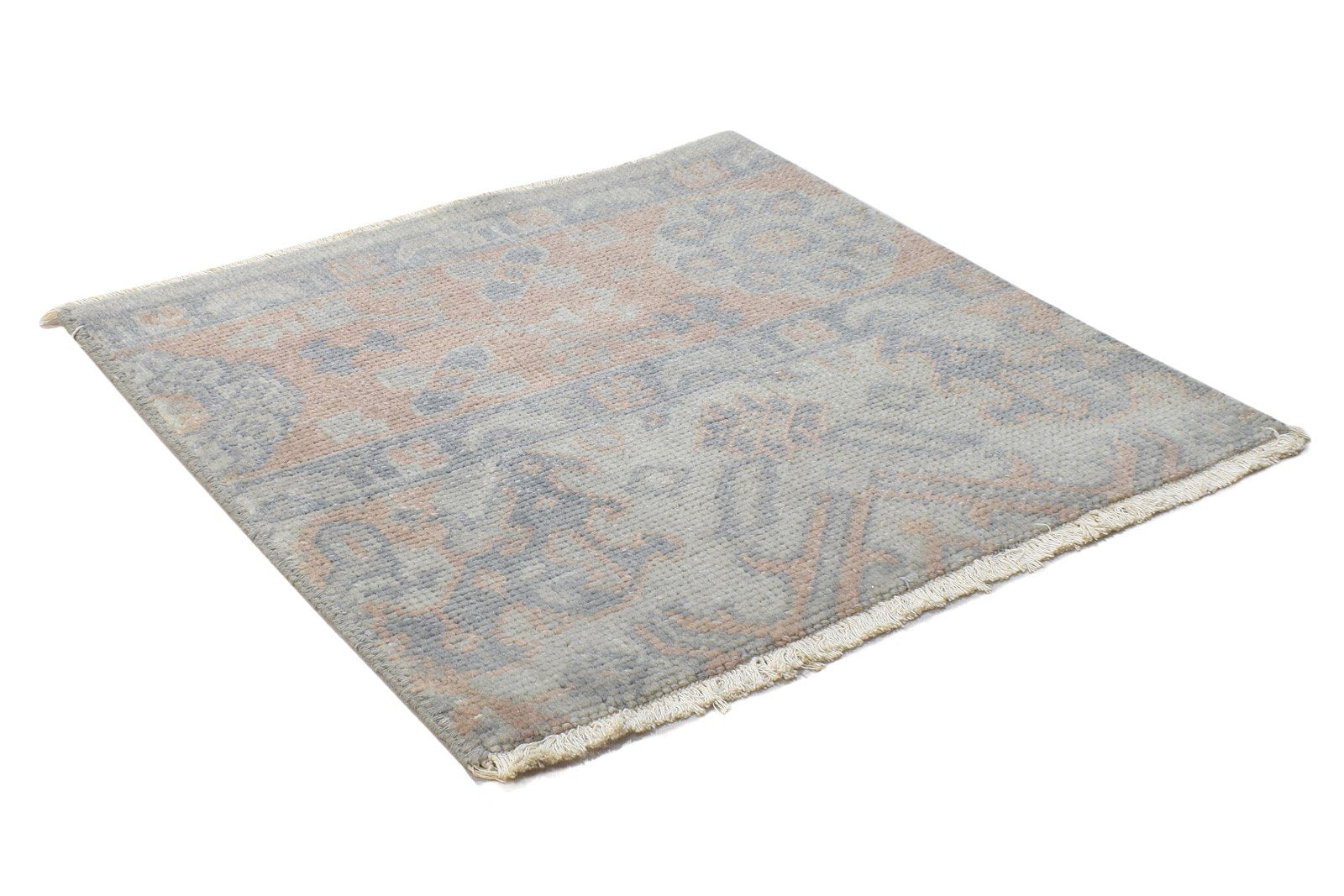 Hand Knotted Grey Wool Rug 2' X 2' Persian Oushak Oriental Small Carpet 7864119787669