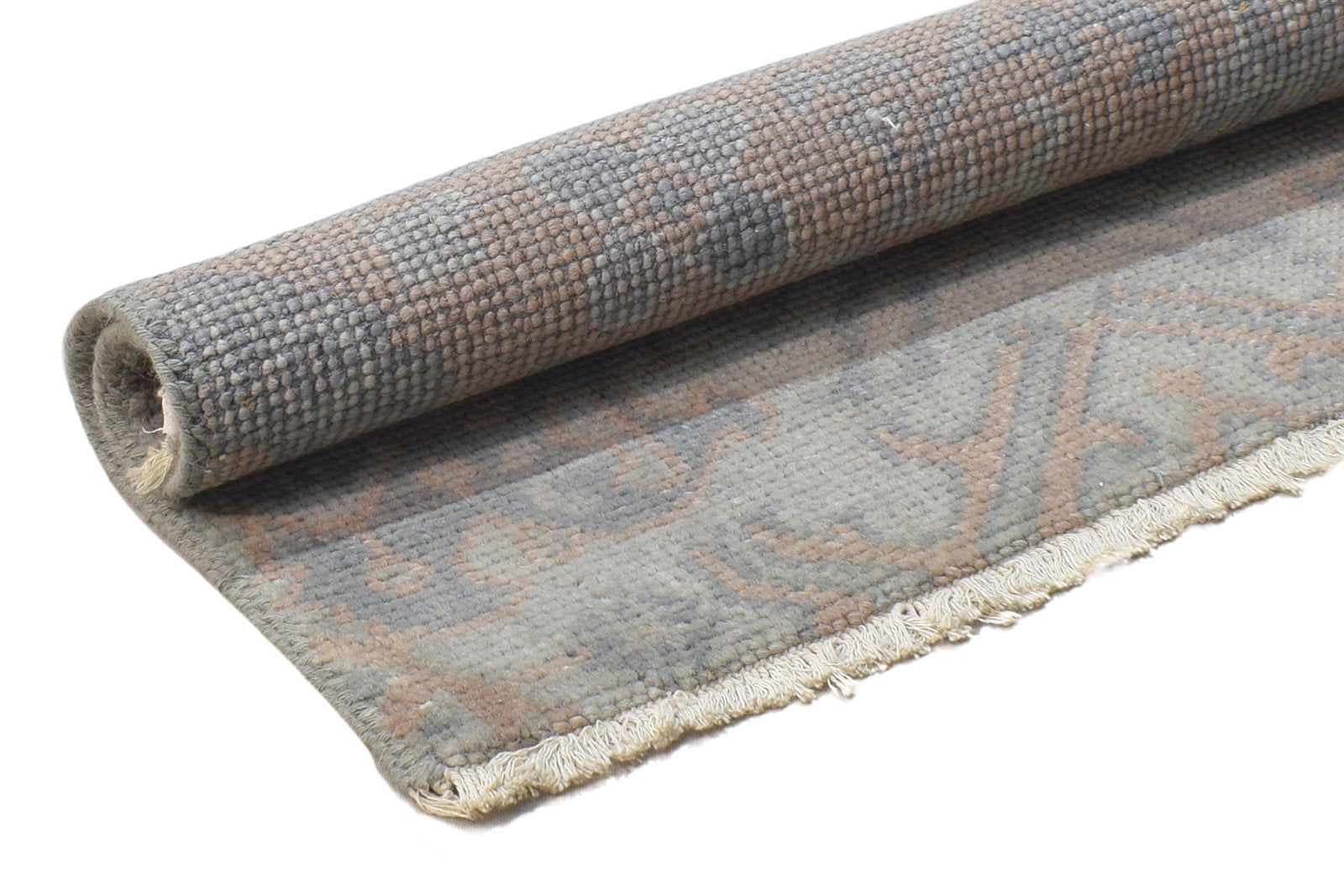 Hand Knotted Grey Wool Rug 2' X 2' Persian Oushak Oriental Small Carpet 7864119787669