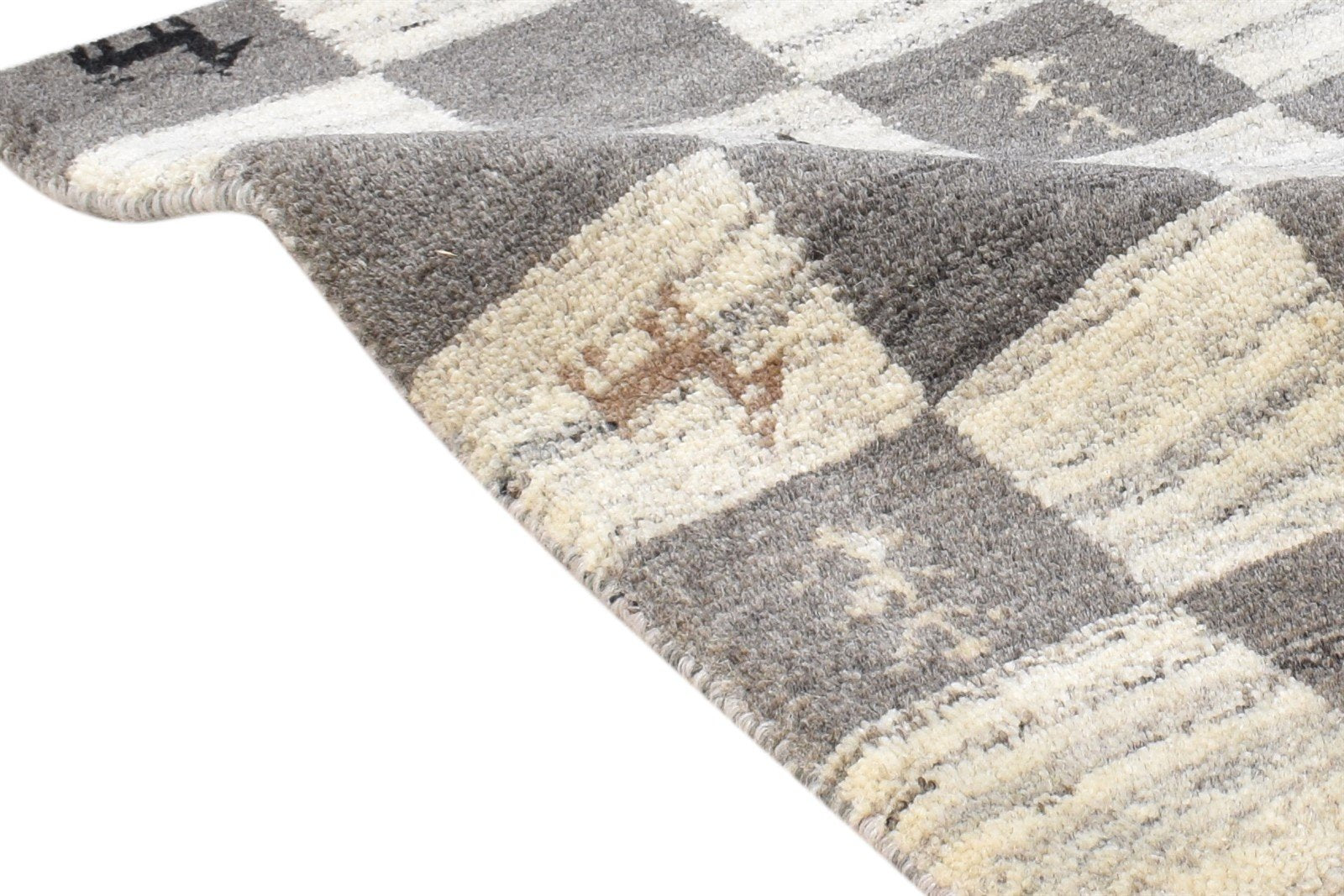 Hand Knotted Grey Wool Rug 2' X 2' Southwestern Gabbeh Tribal Small Carpet 7865102631061