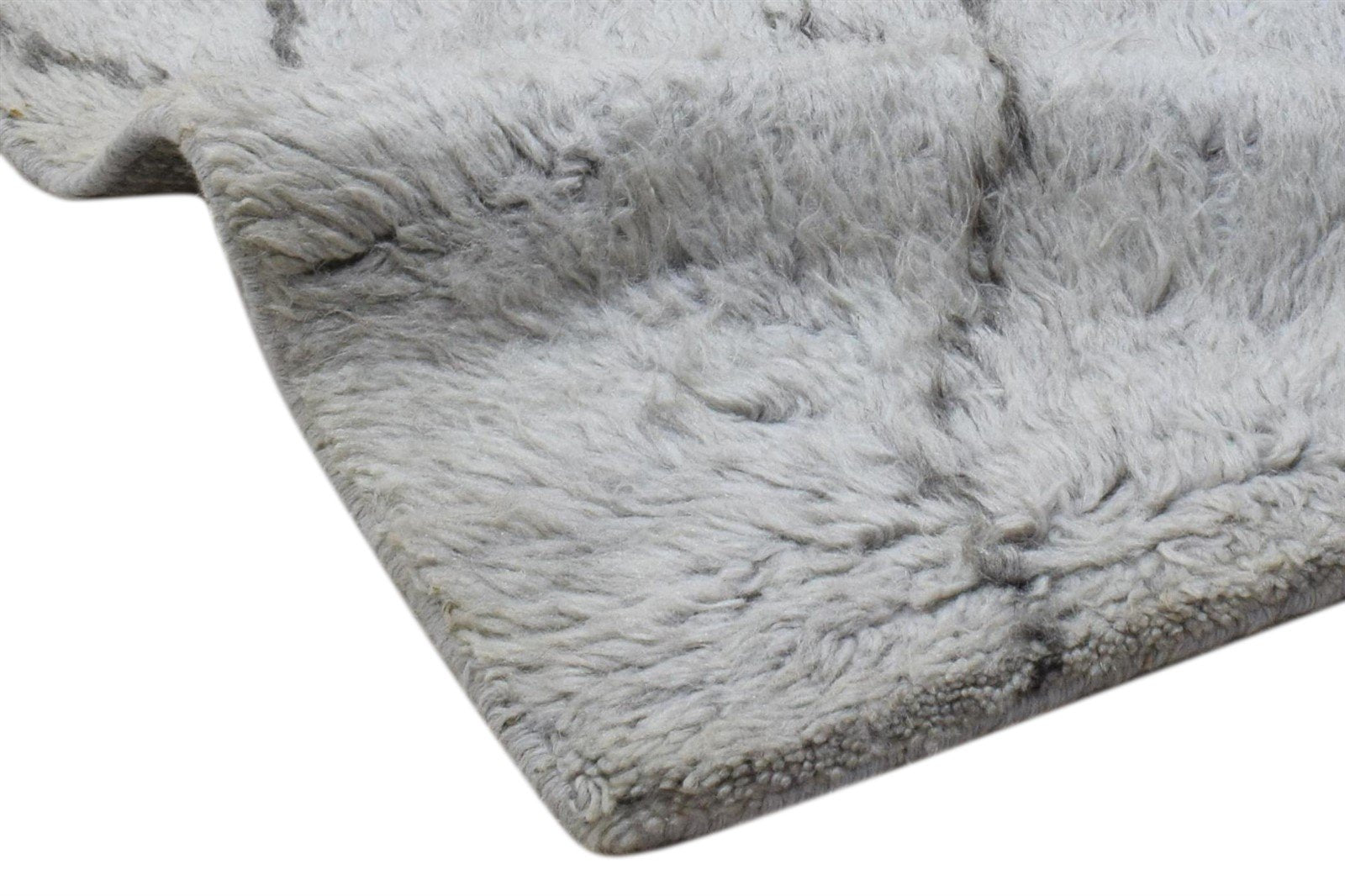 Hand Knotted Grey Wool Rug 2' X 3' Modern Moroccan Trellis Small Carpet 7860704116885