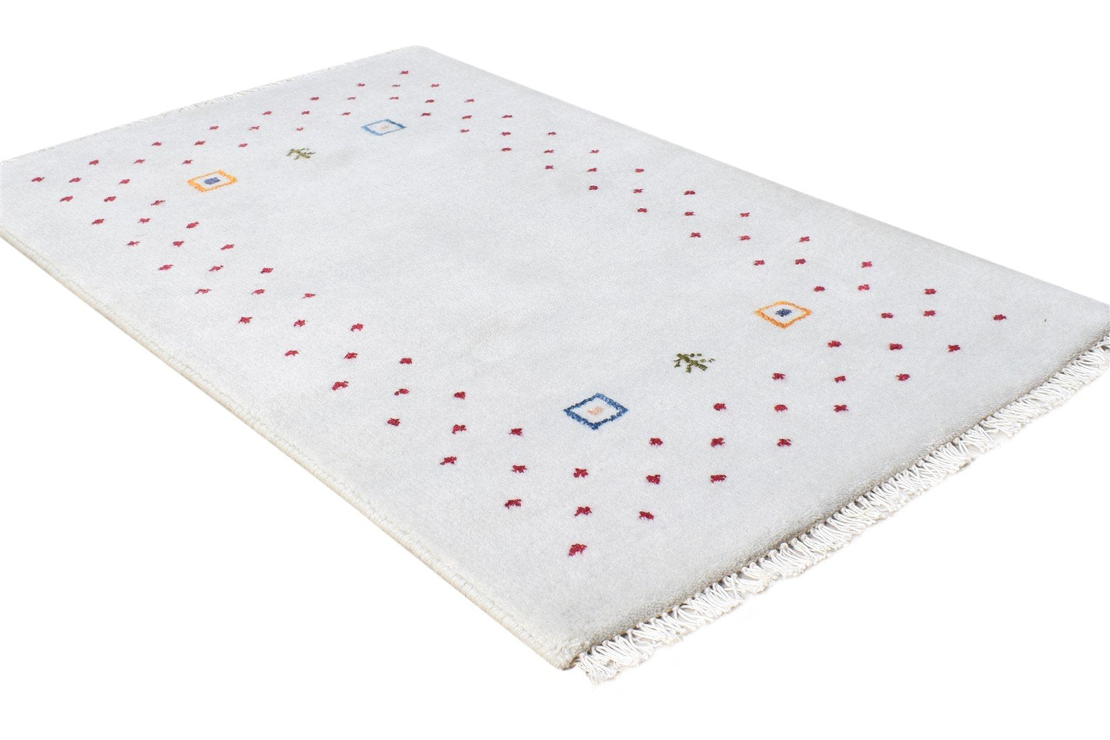 Hand Knotted Grey Wool Rug 2' X 3' Modern Scandinavian Bordered Small Carpet 7865064751253