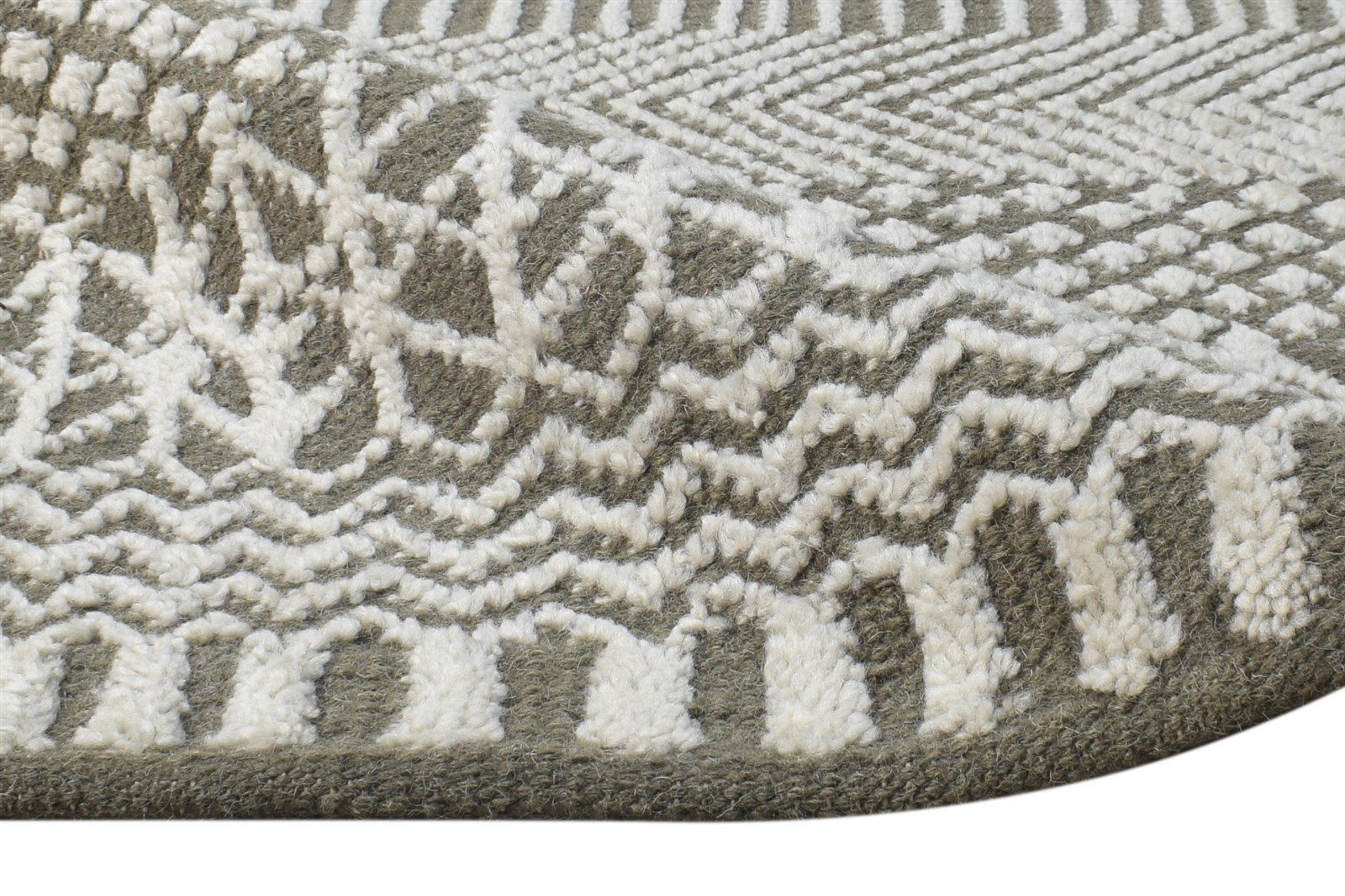 Hand Knotted Grey Wool Rug 2' X 3' Modern Scandinavian Nordic Small Carpet 7865123307669