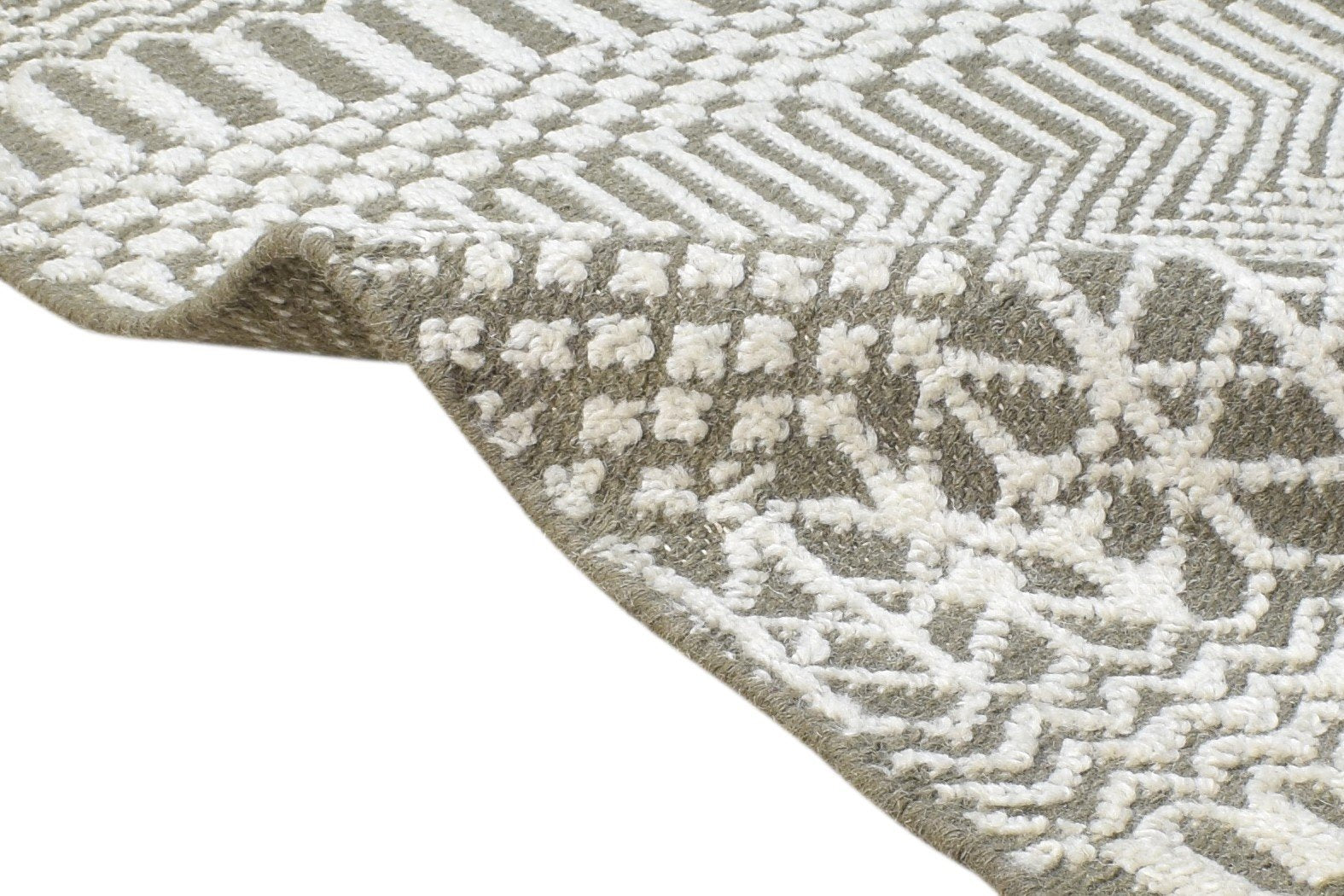 Hand Knotted Grey Wool Rug 2' X 3' Modern Scandinavian Nordic Small Carpet 7865123307669