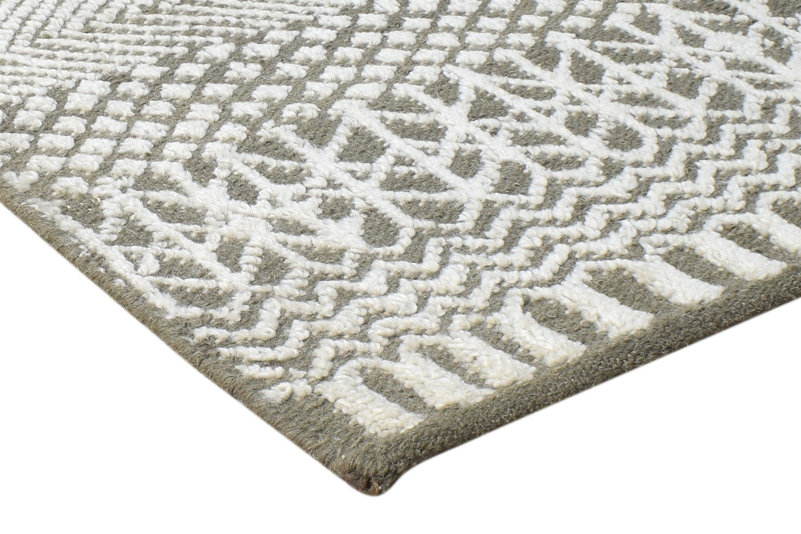 Hand Knotted Grey Wool Rug 2' X 3' Modern Scandinavian Nordic Small Carpet 7865123307669