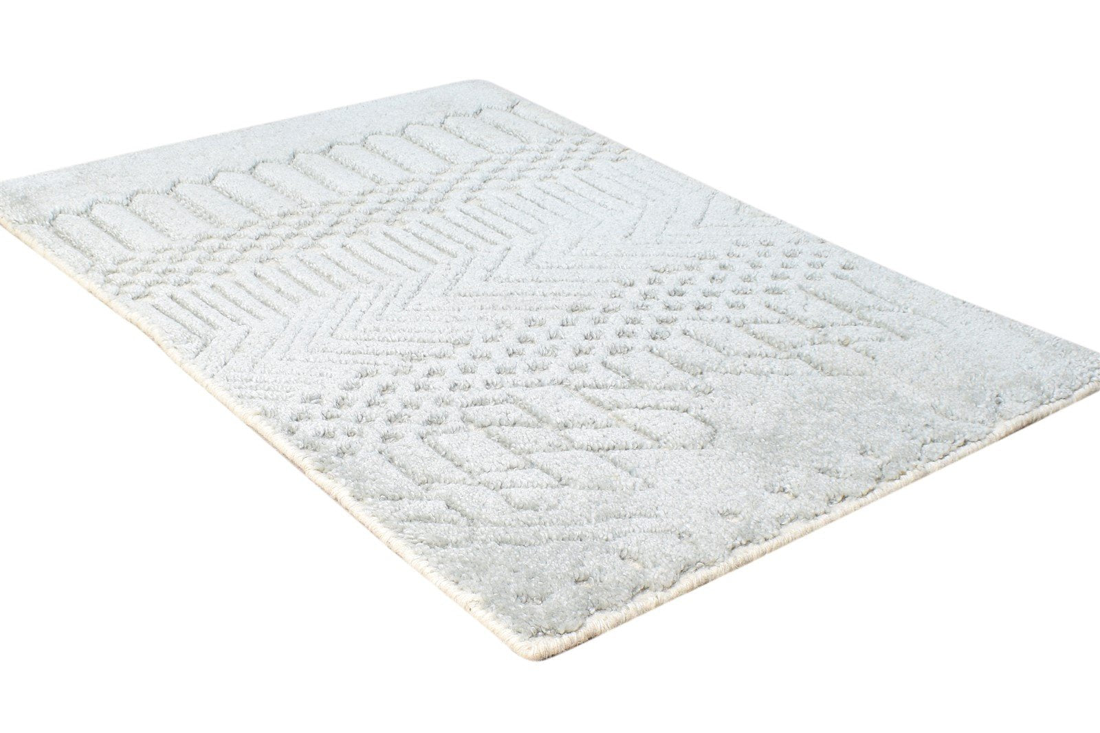 Hand Knotted Grey Wool Rug 2' X 3' Modern Scandinavian Nordic Small Carpet 7865122848917