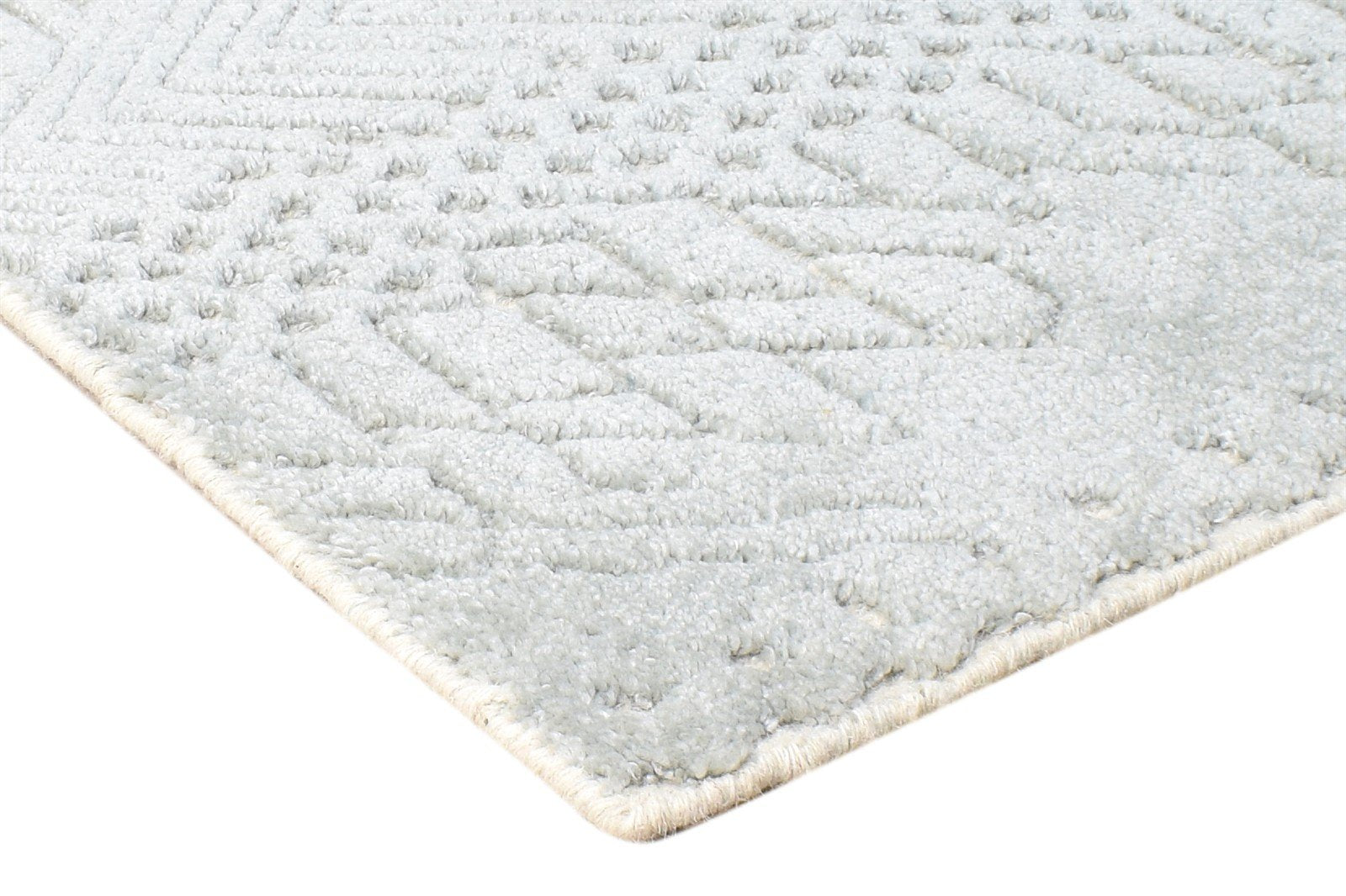 Hand Knotted Grey Wool Rug 2' X 3' Modern Scandinavian Nordic Small Carpet 7865122848917