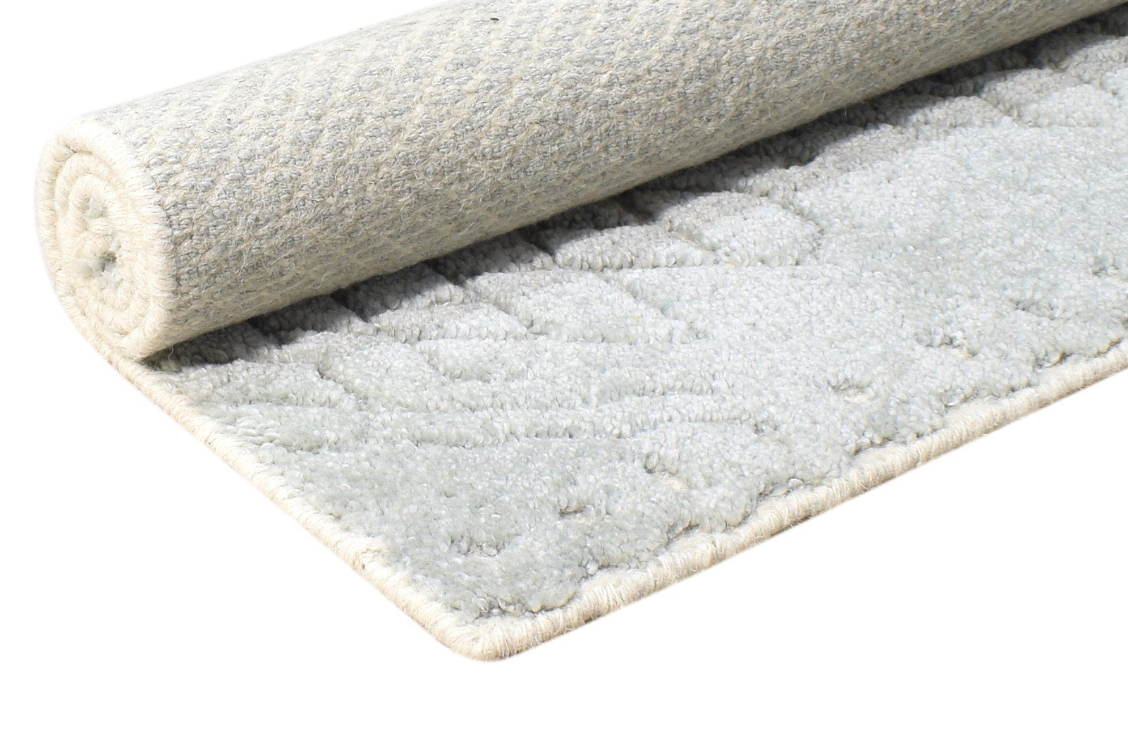 Hand Knotted Grey Wool Rug 2' X 3' Modern Scandinavian Nordic Small Carpet 7865122848917