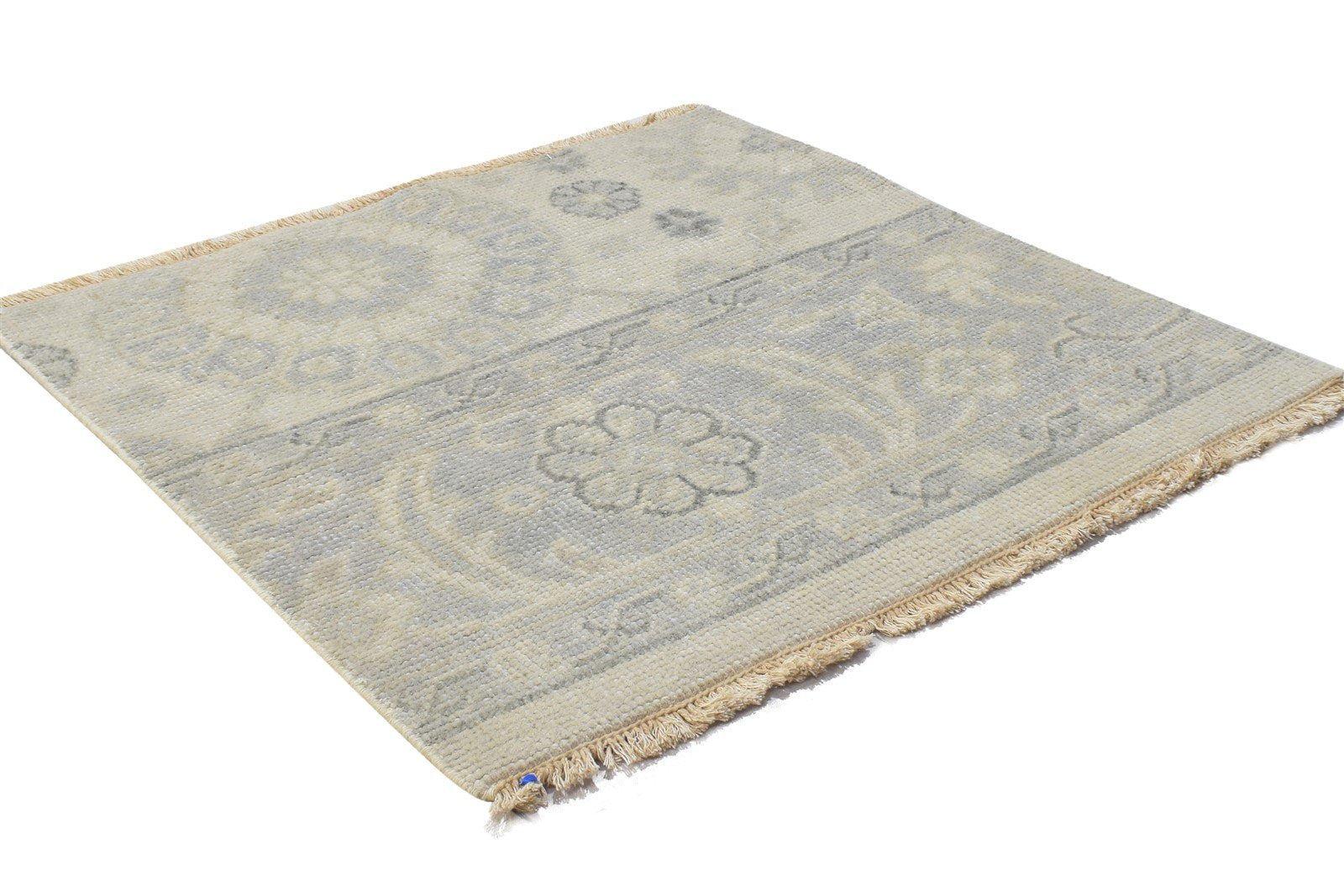 Hand Knotted Grey Wool Rug 2' X 3' Persian Oushak Oriental Small Square 7864331468949