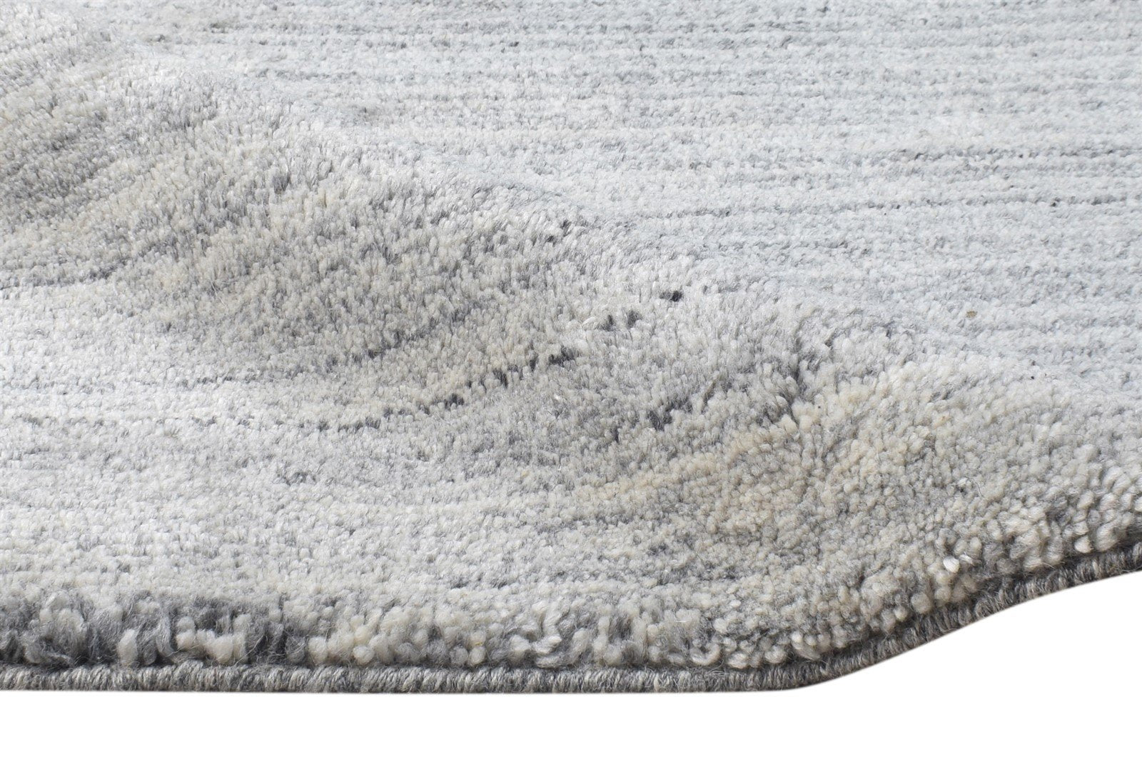 Hand Knotted Grey Wool Rug 2' X 3' Shag Scandinavian Solid Small Carpet 7865123045525