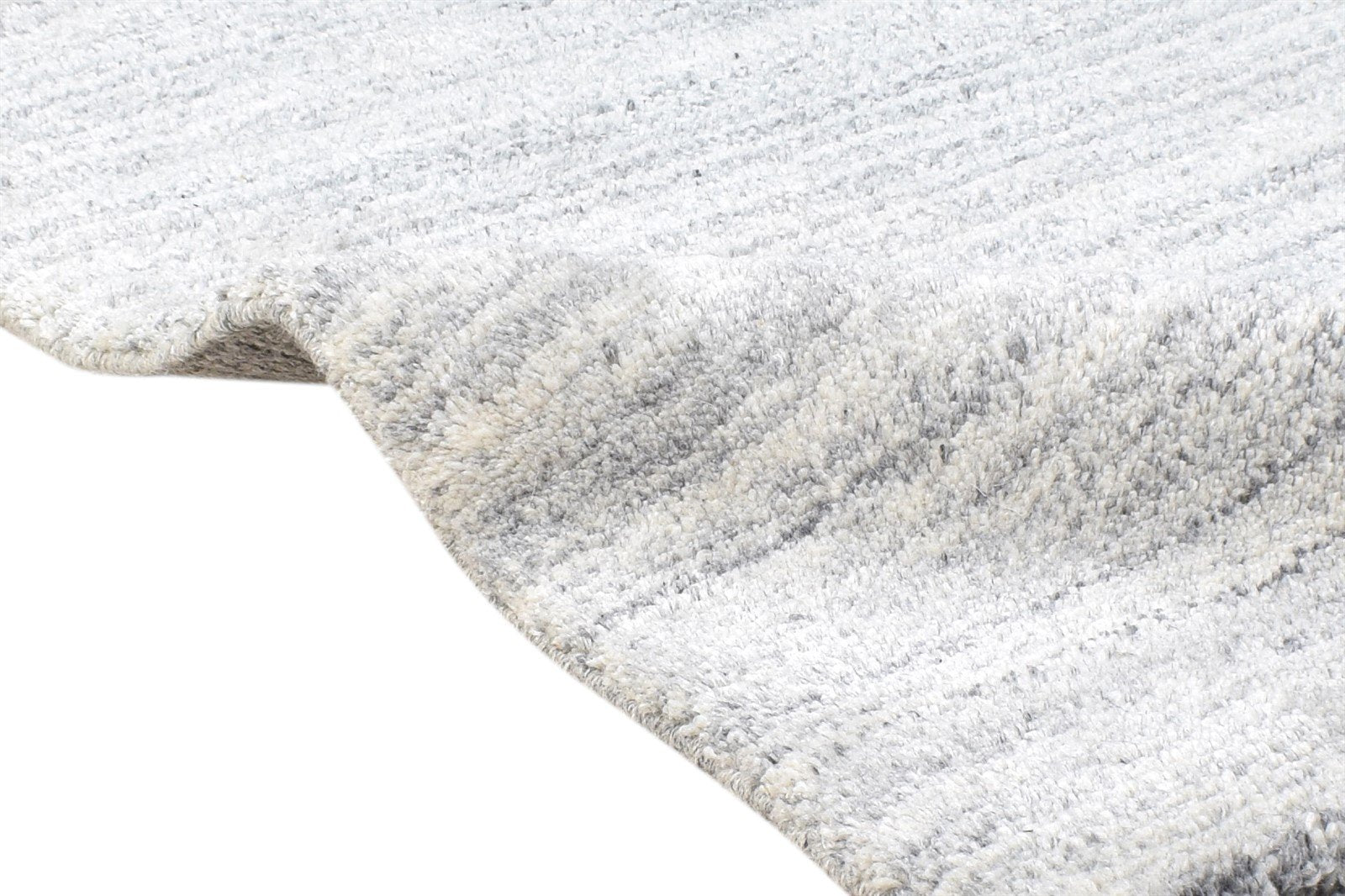 Hand Knotted Grey Wool Rug 2' X 3' Shag Scandinavian Solid Small Carpet 7865123045525