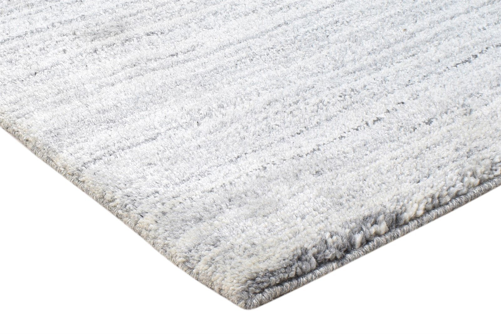 Hand Knotted Grey Wool Rug 2' X 3' Shag Scandinavian Solid Small Carpet 7865123045525
