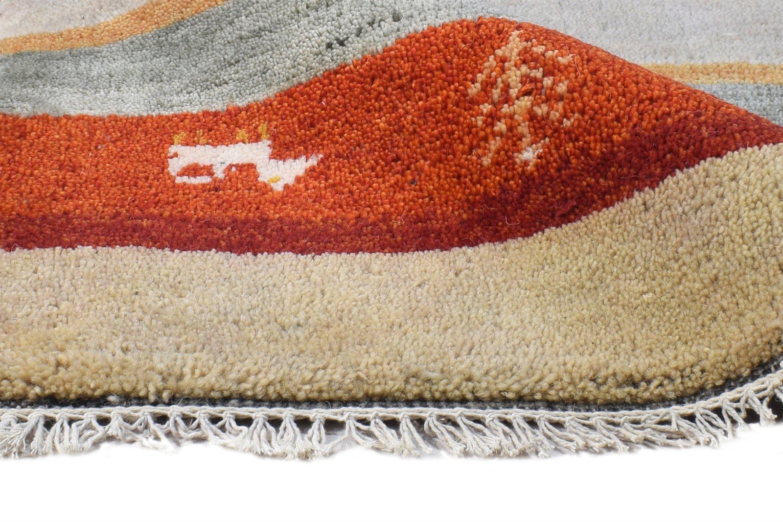 Hand Knotted Grey Wool Rug 2' X 3' Southwestern American Tribal Small Carpet 7865062359189